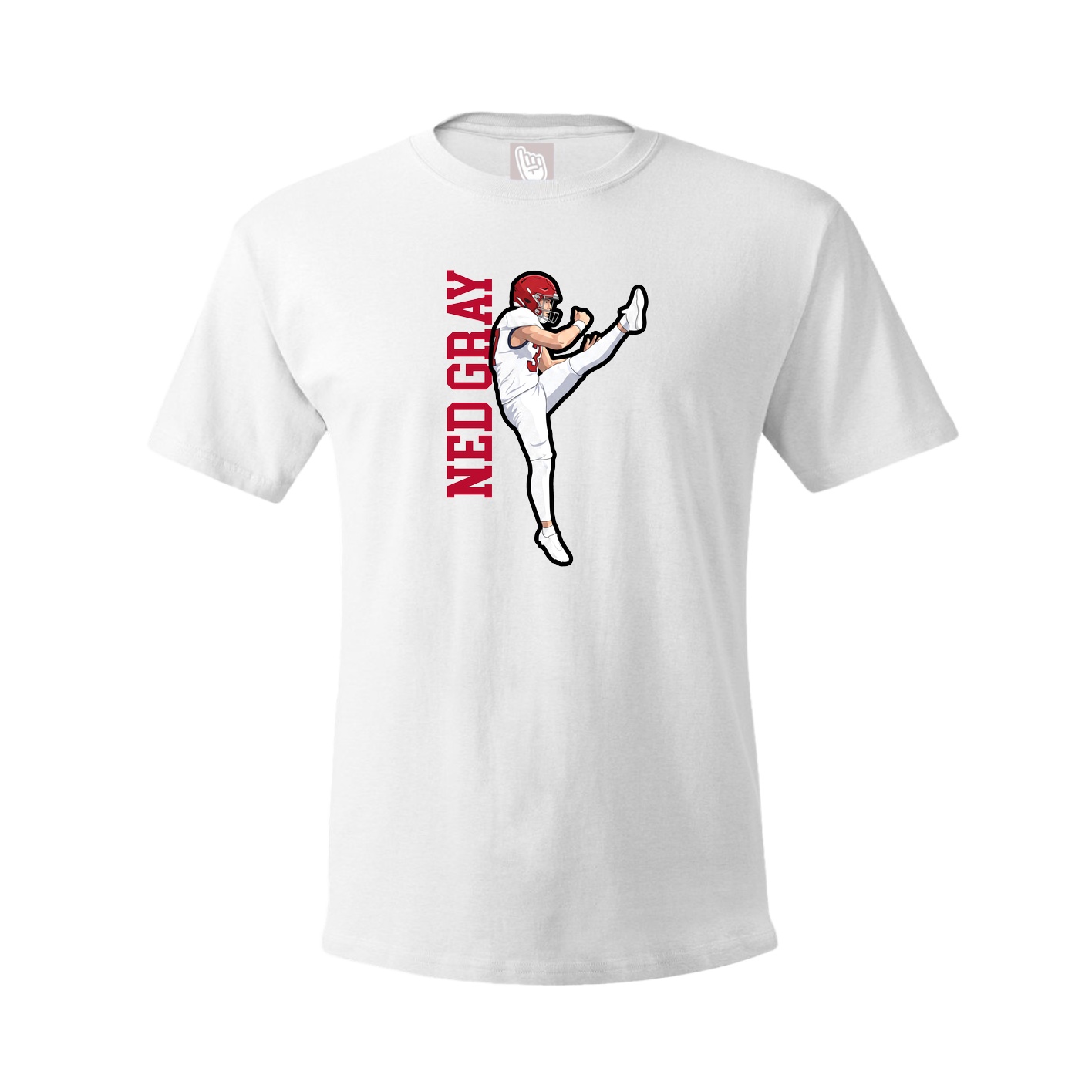 Youth Tee — Name Vertical in White