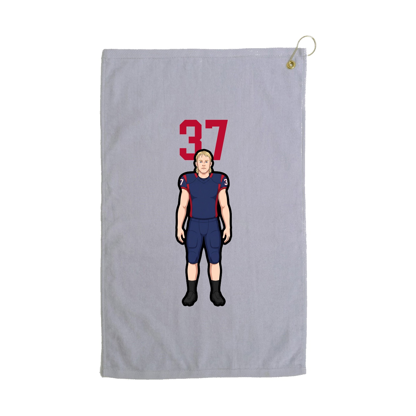 Golf Towel — Number Top in Grey