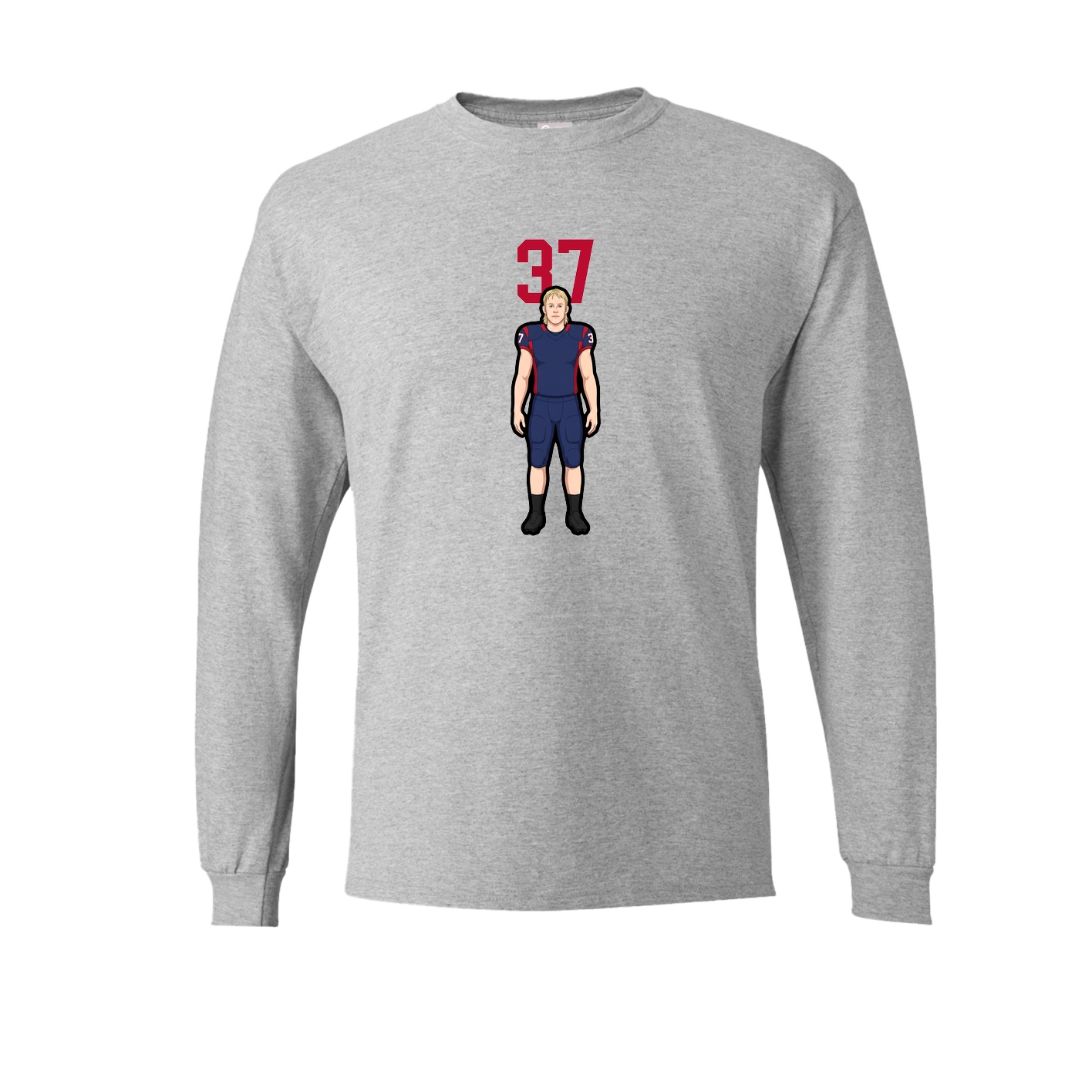 Long Sleeve Tee — Number Top in Grey