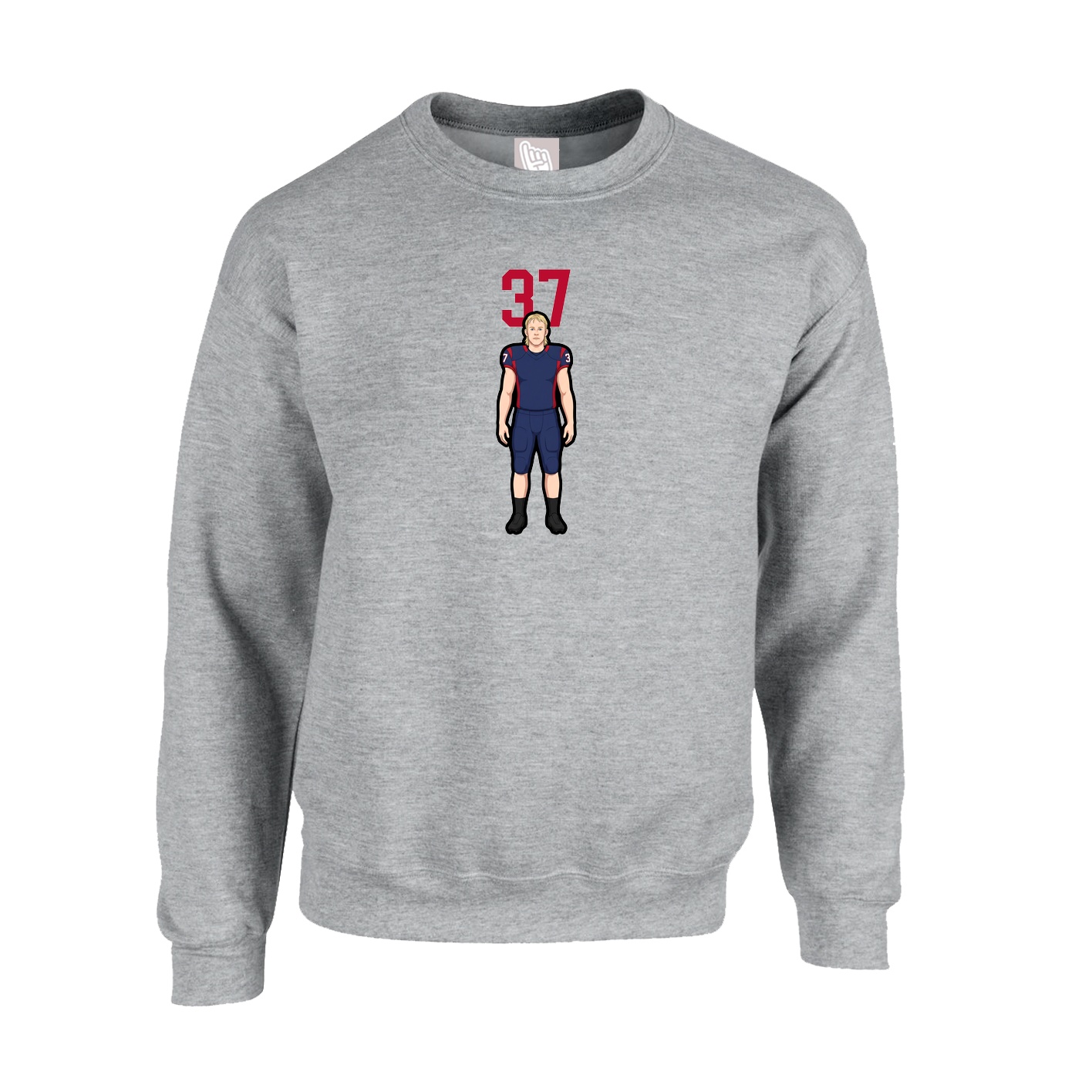 Fleece Crew — Number Top in Grey