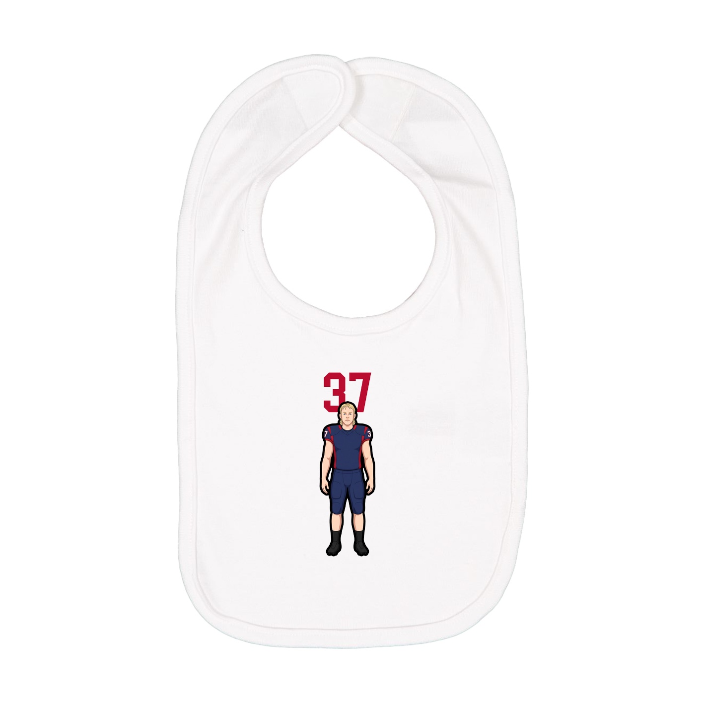 Infant Bib — Number Top in White