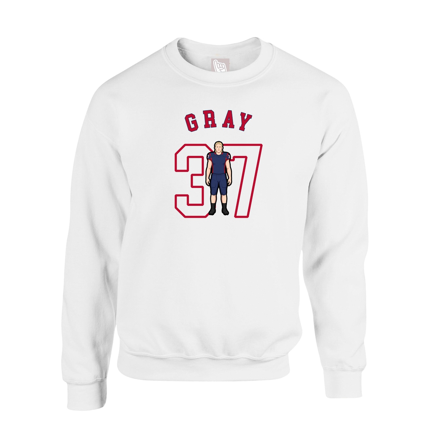 Fleece Crew — Shirsey Arch in White