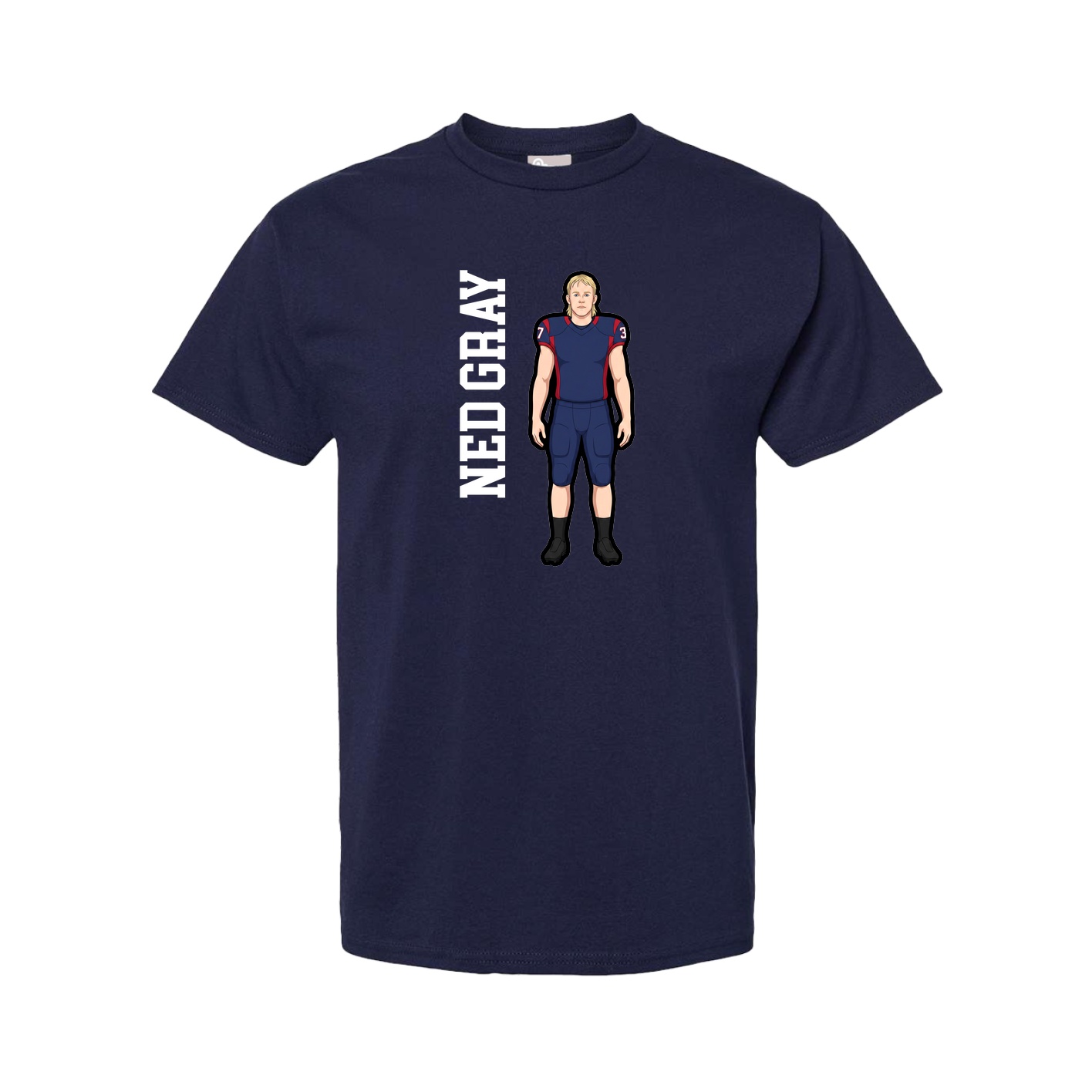 Tee — Name Vertical in Navy
