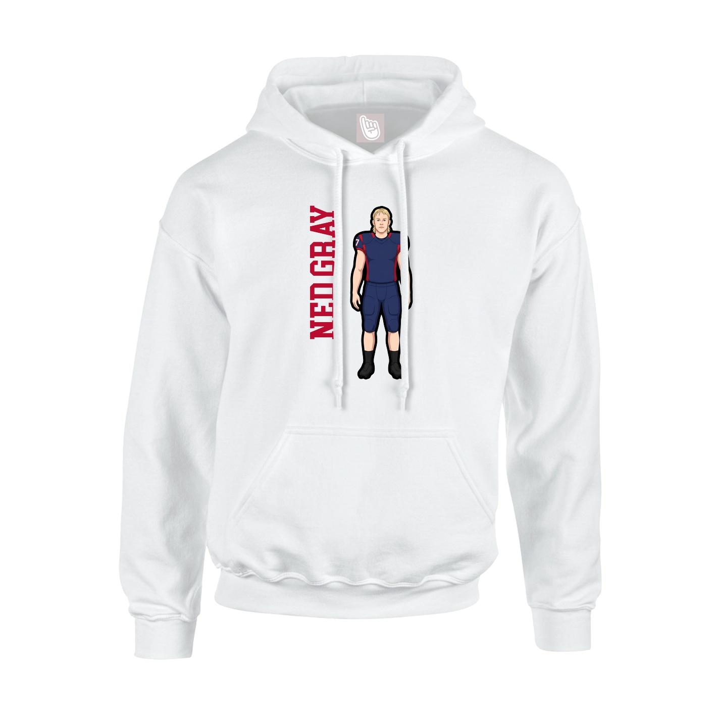Youth Hoodie — Name Vertical in White