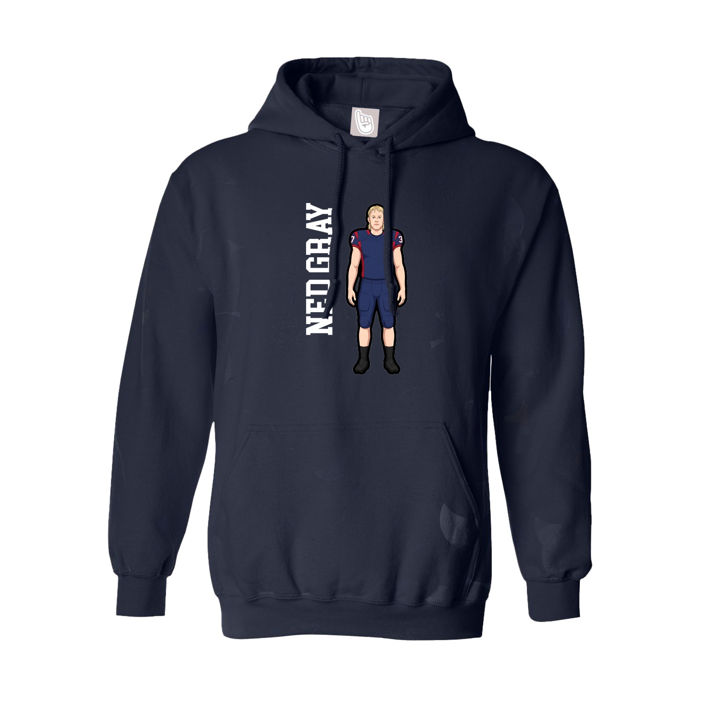 Youth Hoodie — Name Vertical in Navy