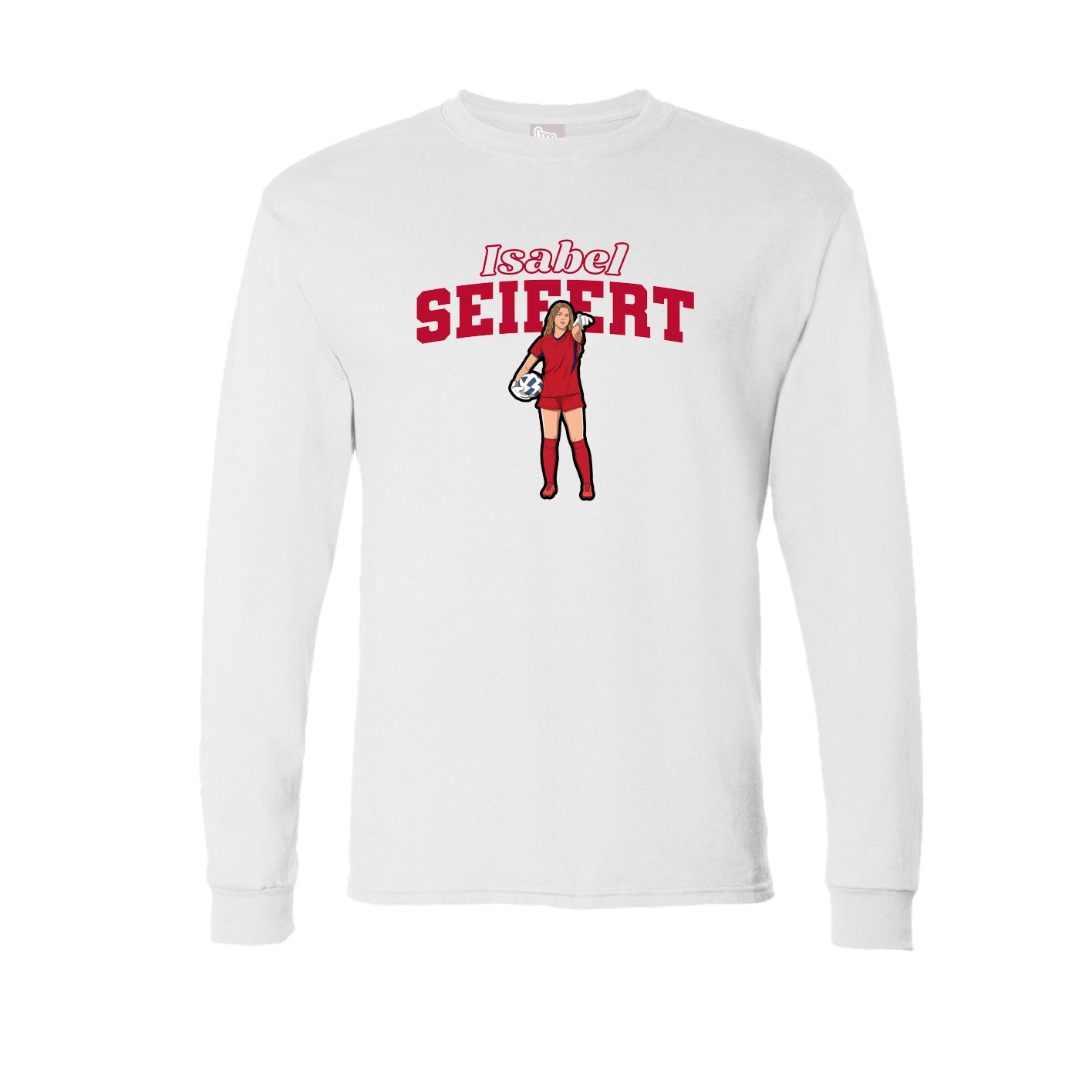 Long Sleeve Tee — Name Arch in White