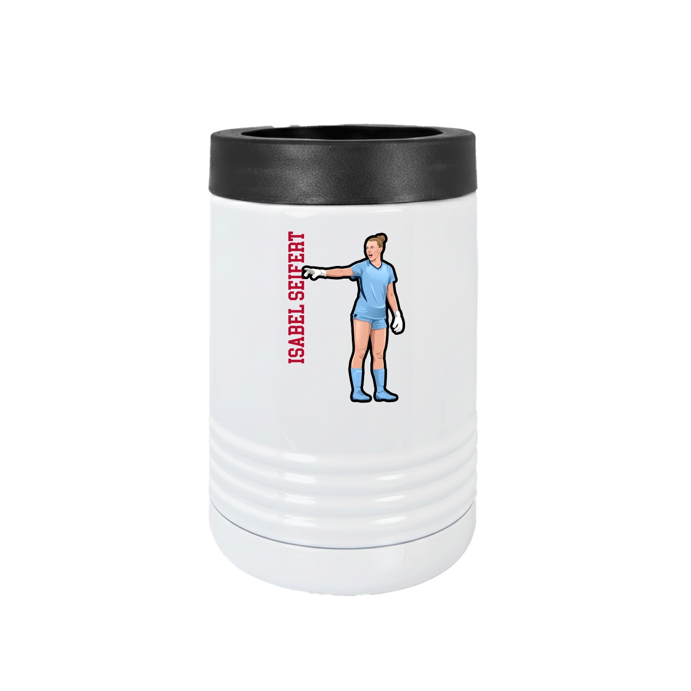 Beverage Holder — Name Vertical in White