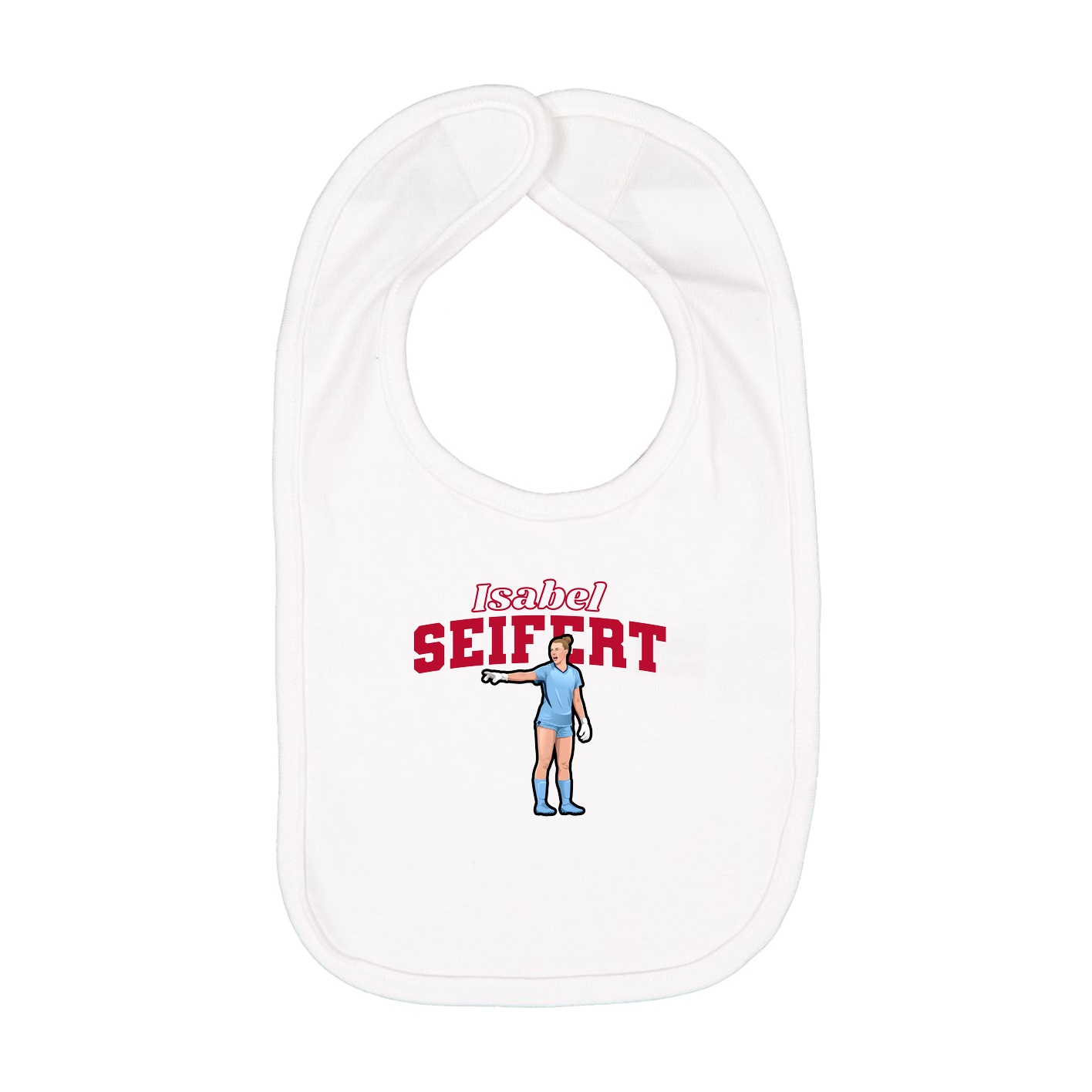 Infant Bib — Name Arch in White
