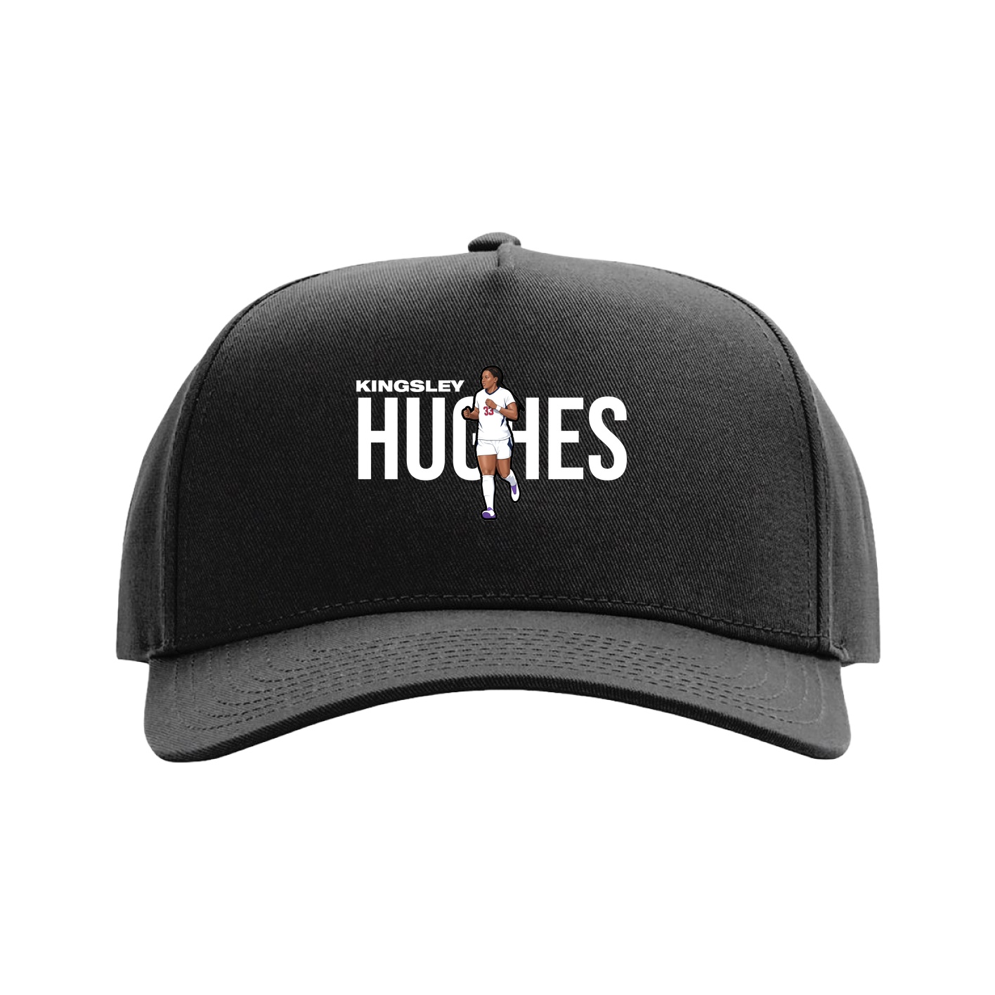 Full Fabric Five-Panel Champ Cap — Player Name in Black