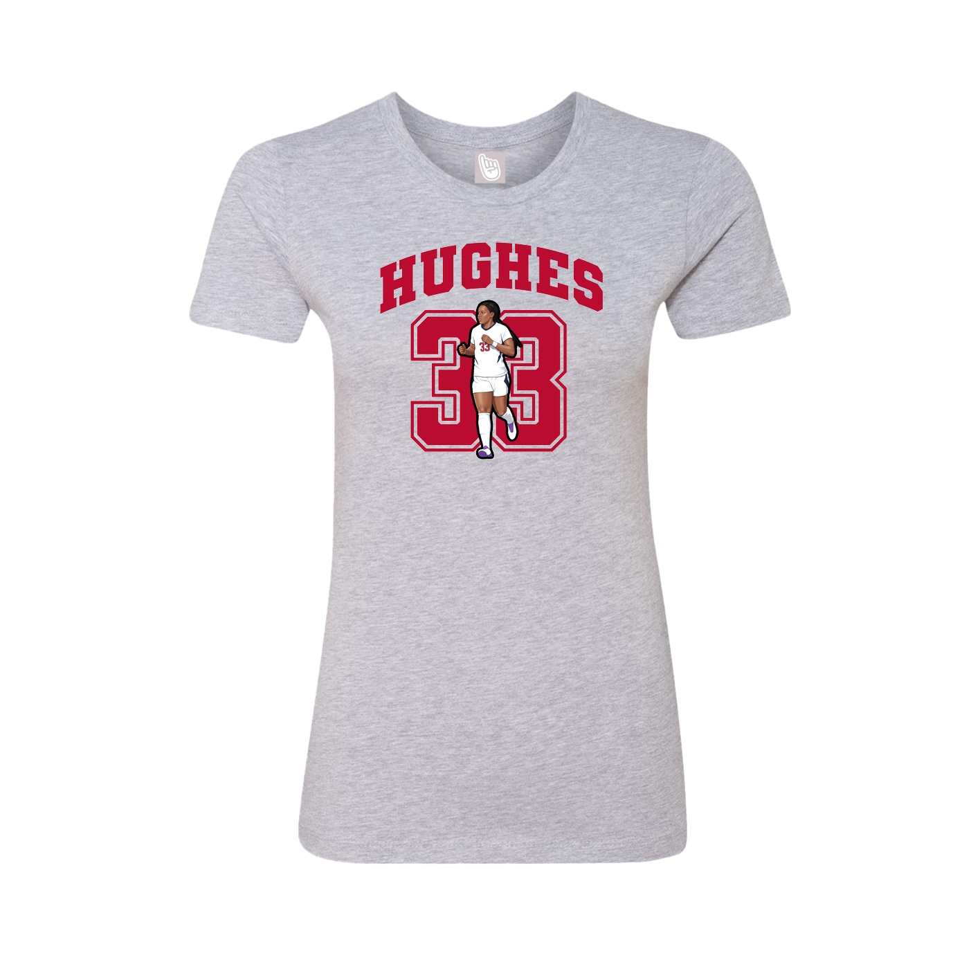 Fitted Women's Tee — Number in Grey