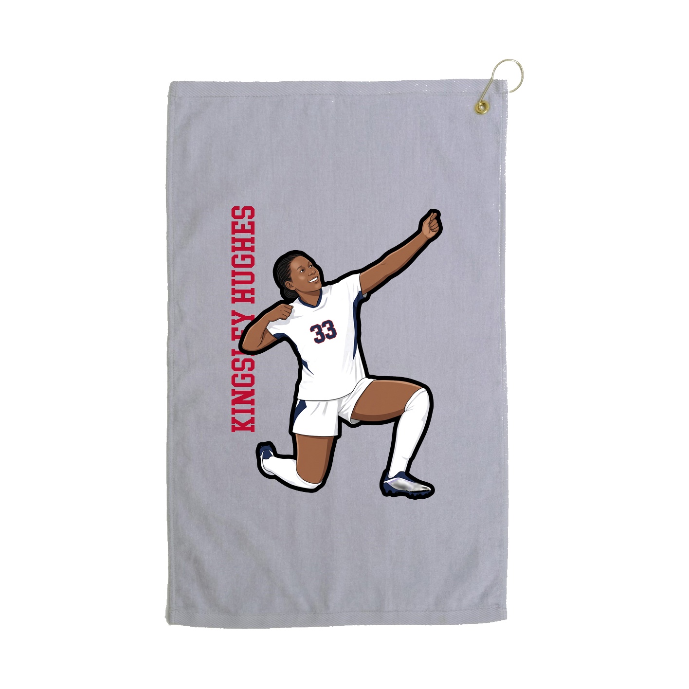 Golf Towel — Name Vertical in Grey