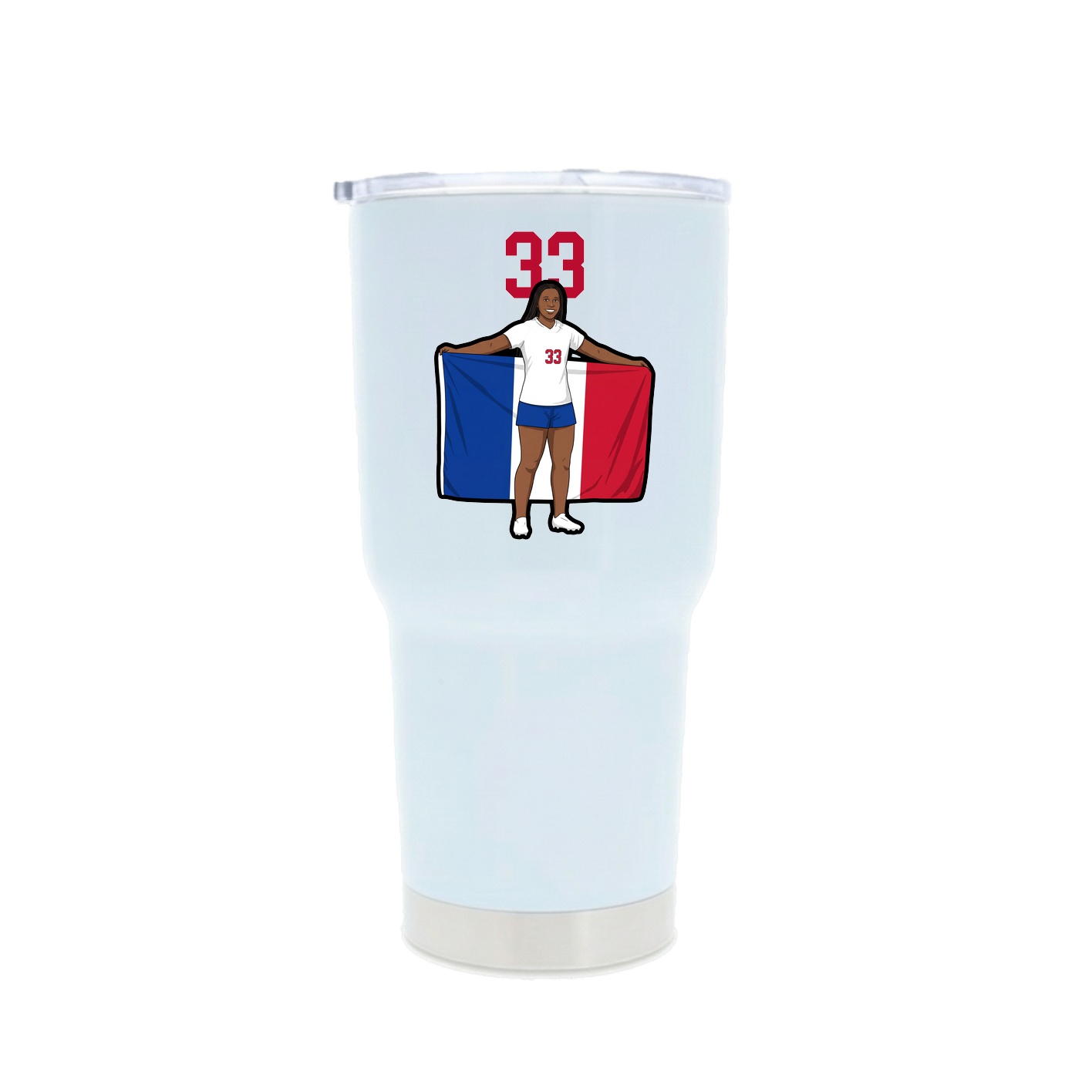 30oz Stainless Steel Tumbler — Number Top in White