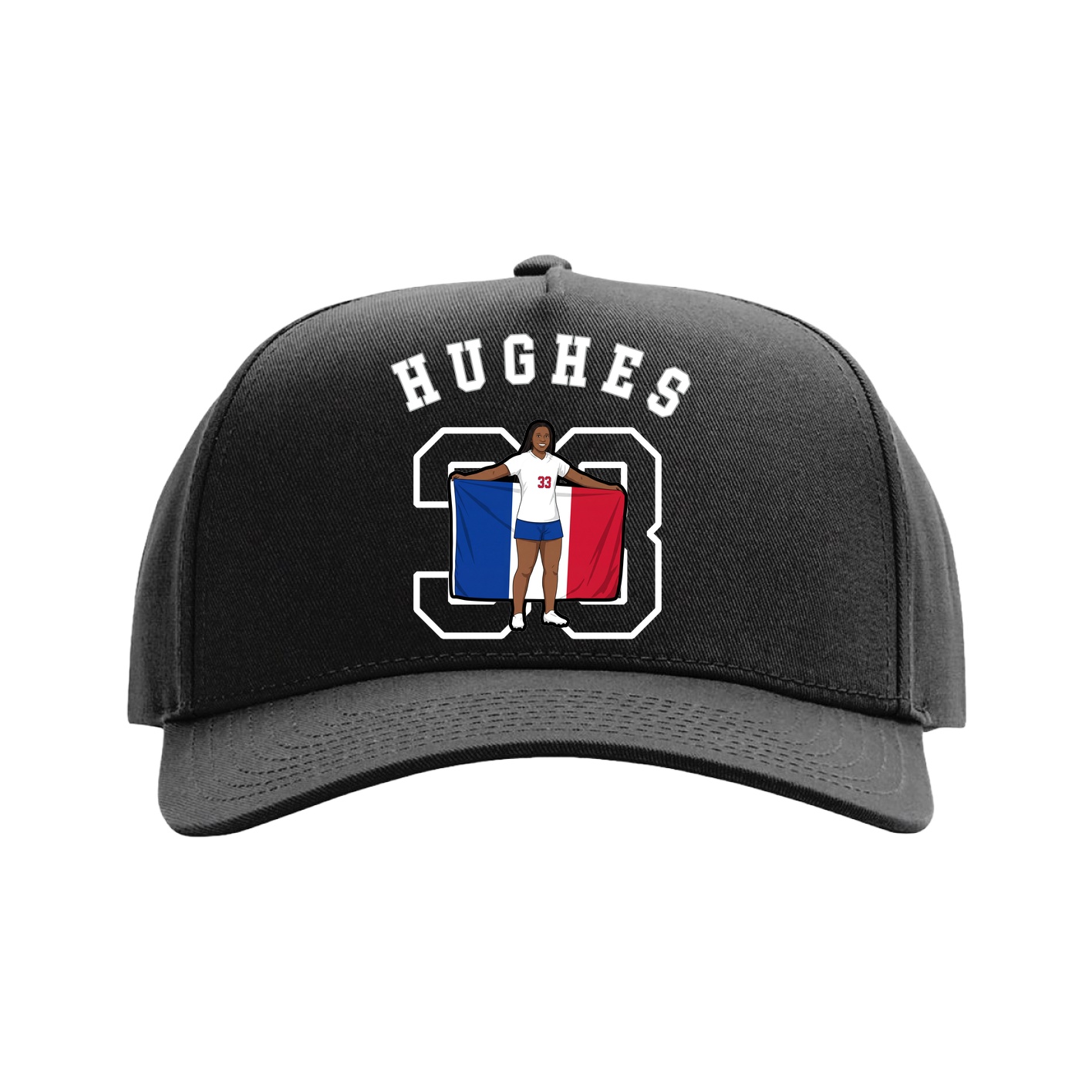 Full Fabric Five-Panel Champ Cap — Shirsey Arch in Black