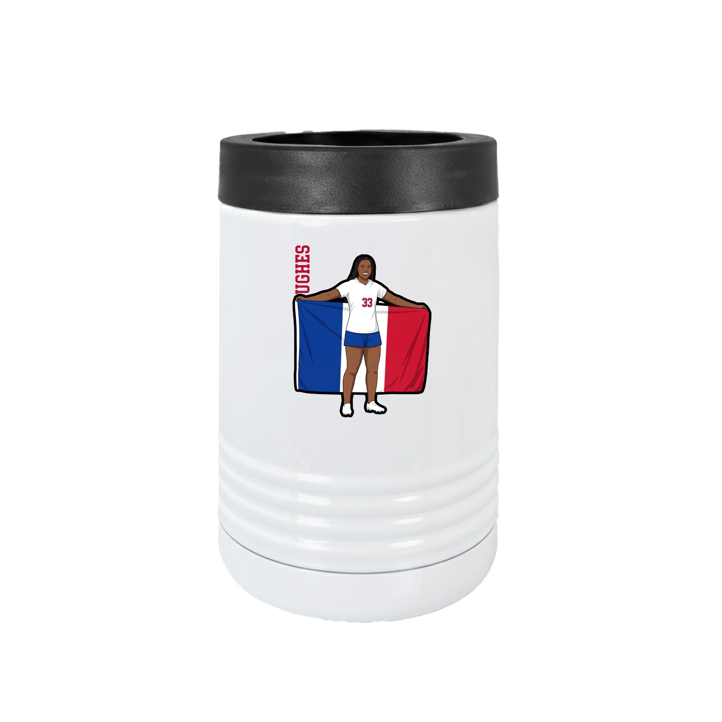 Beverage Holder — Name Vertical in White