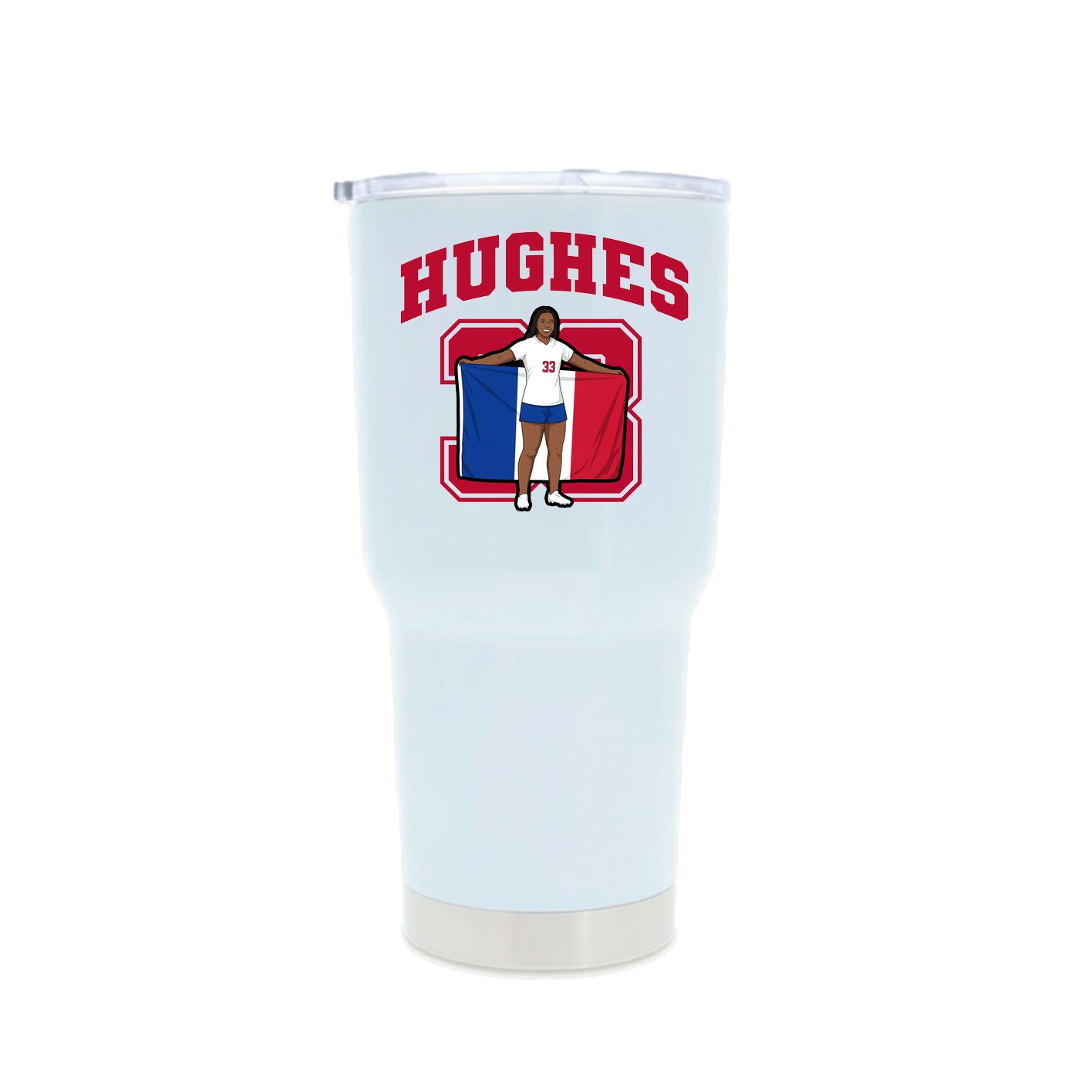 30oz Stainless Steel Tumbler — Number in White