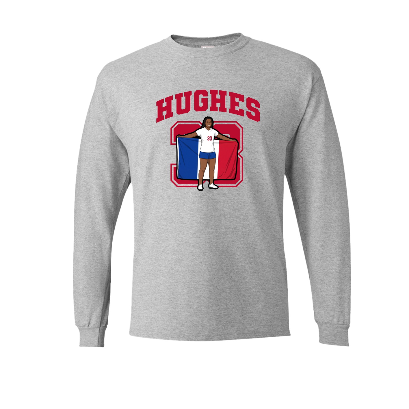 Long Sleeve Tee — Number in Grey