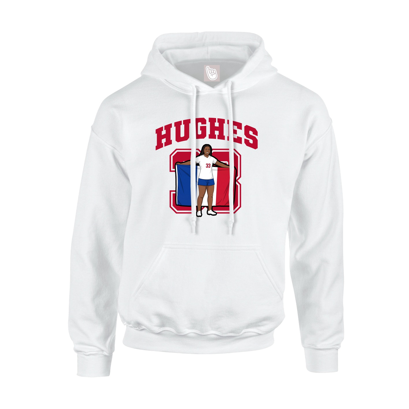Youth Hoodie — Number in White