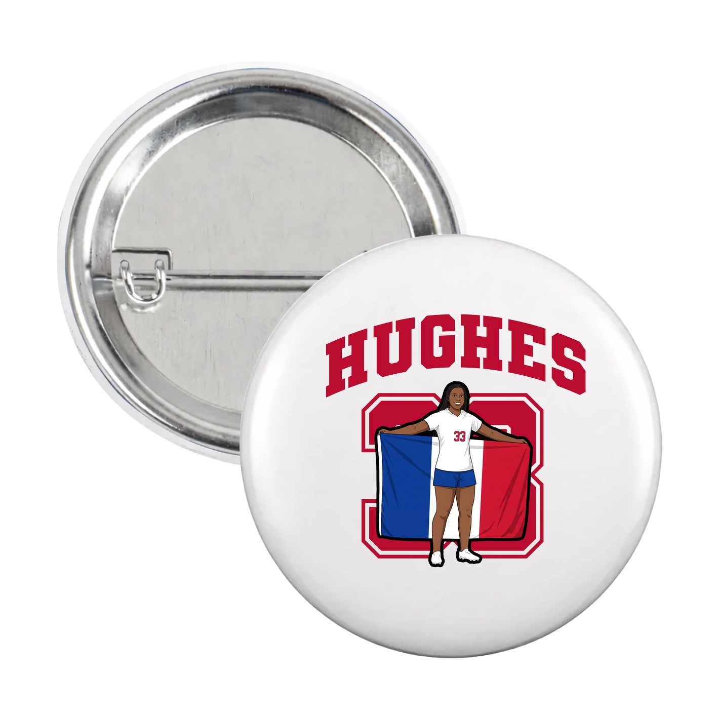 Game Day Button — Number in White