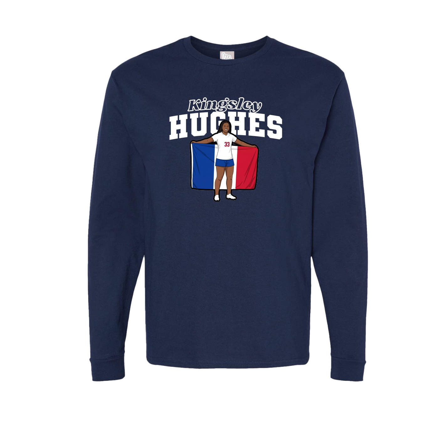 Long Sleeve Tee — Name Arch in Navy