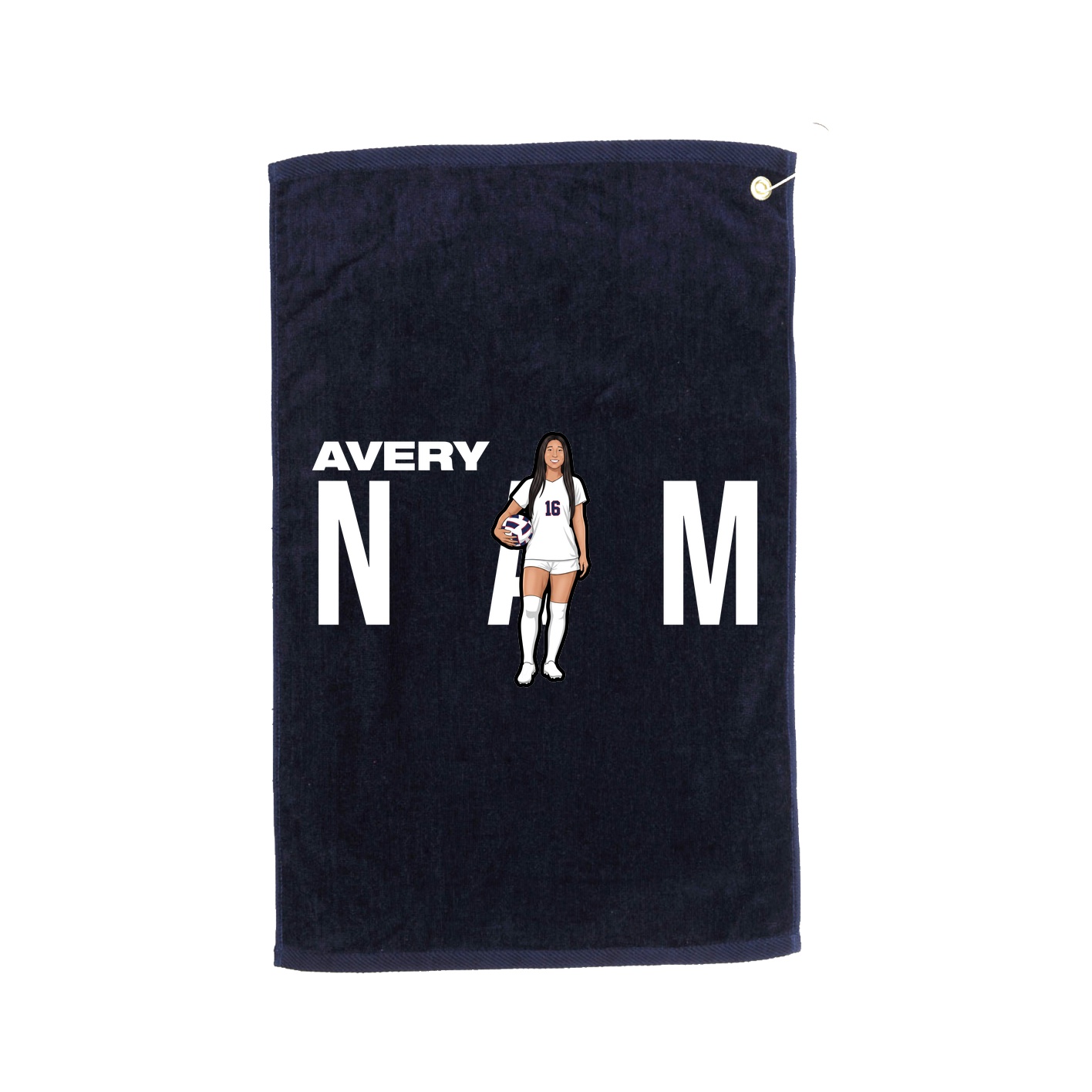 Golf Towel — Player Name in Navy