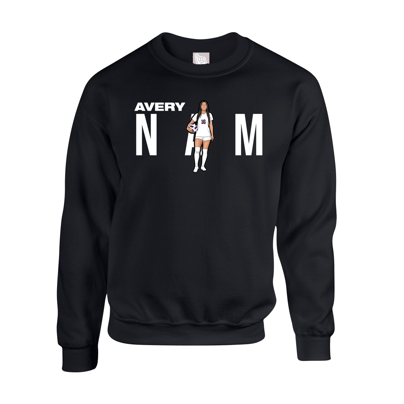 Fleece Crew — Player Name in Black