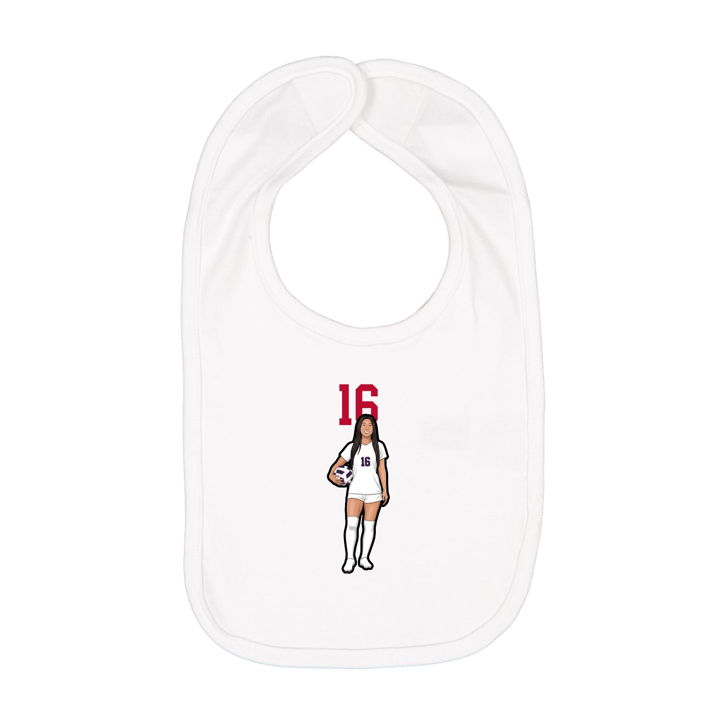 Infant Bib — Number Top in White
