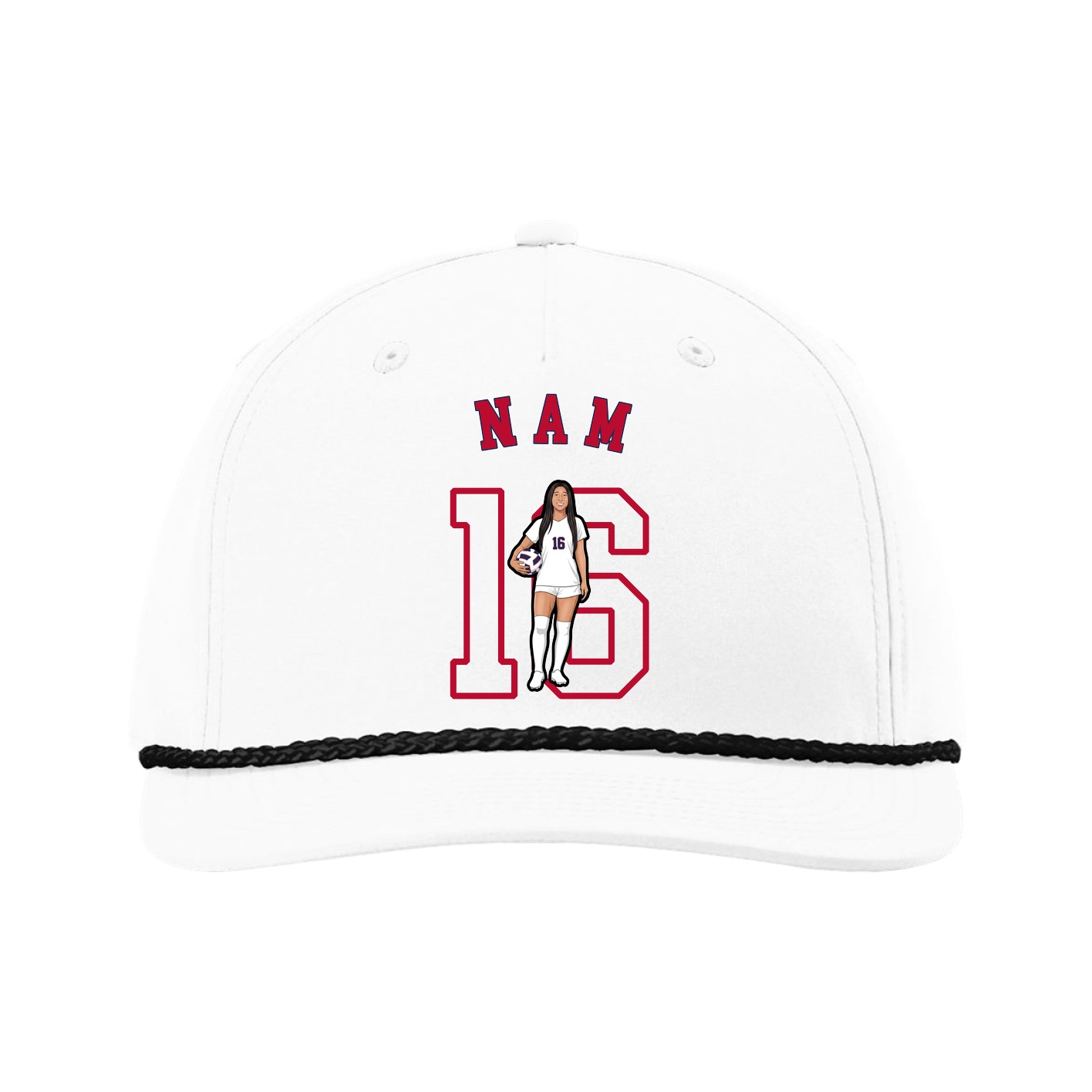Five-Panel Classic Rope Cap — Shirsey Arch in White