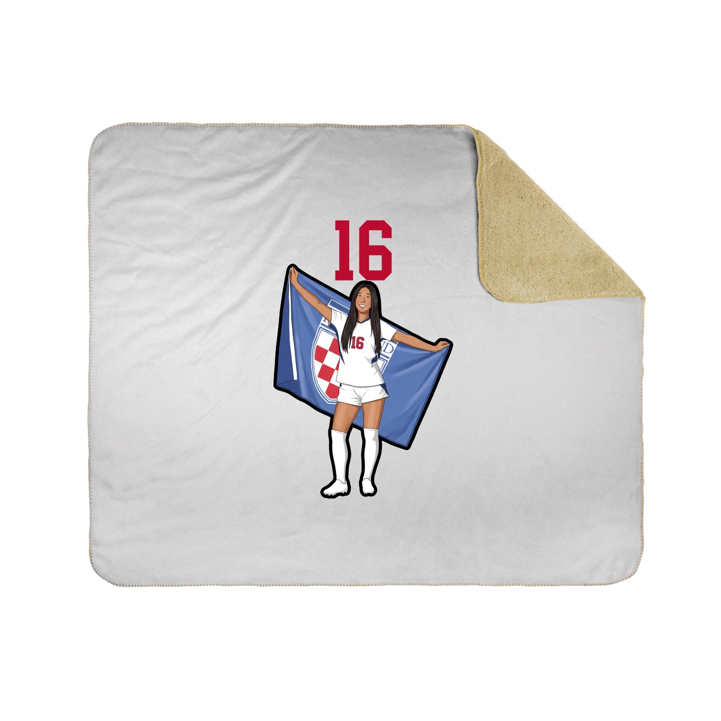Throw Blanket — Number Top in White