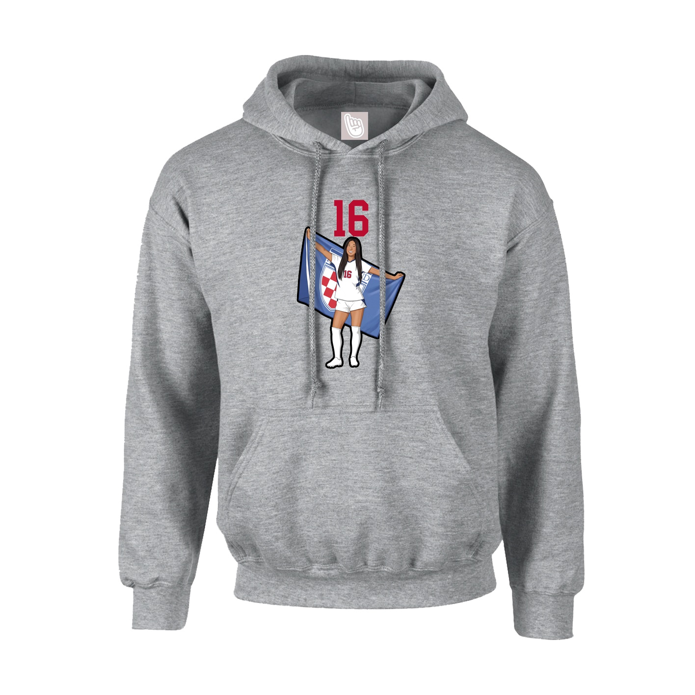 Hoodie — Number Top in Grey