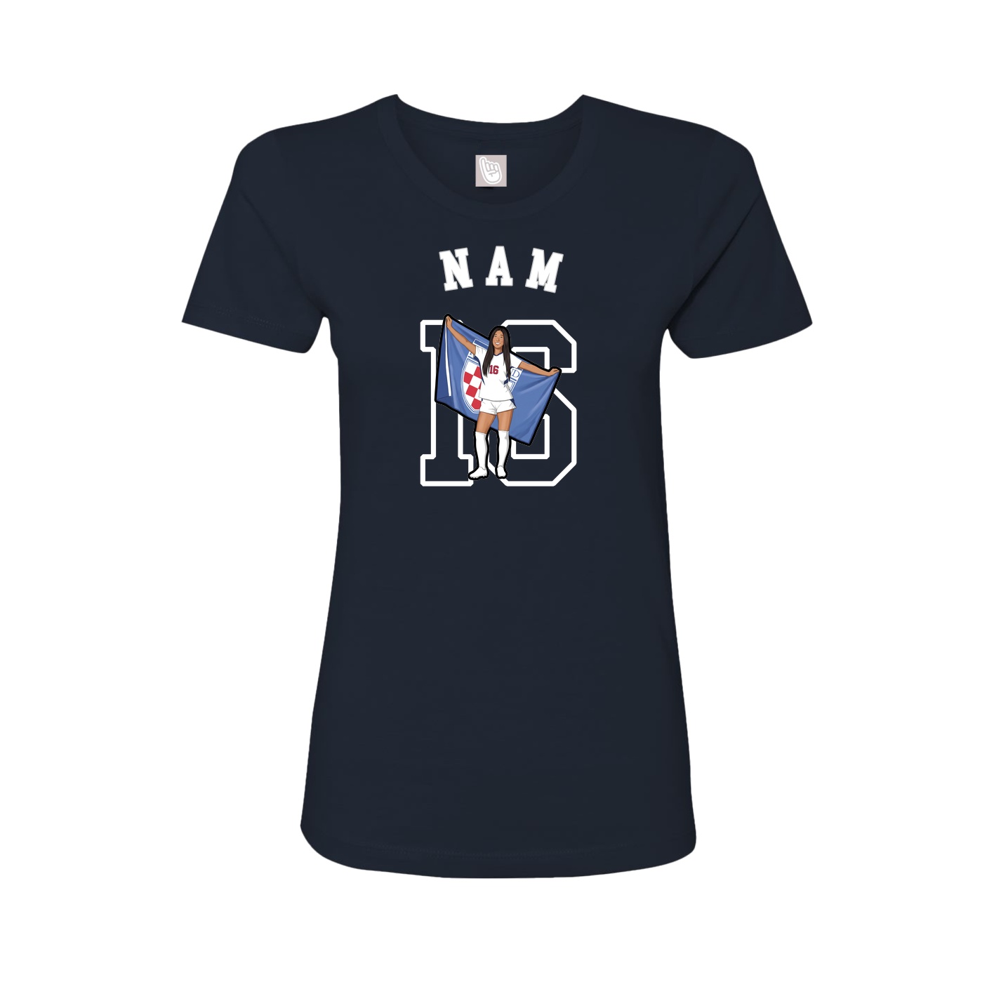 Fitted Women's Tee — Shirsey Arch in Navy