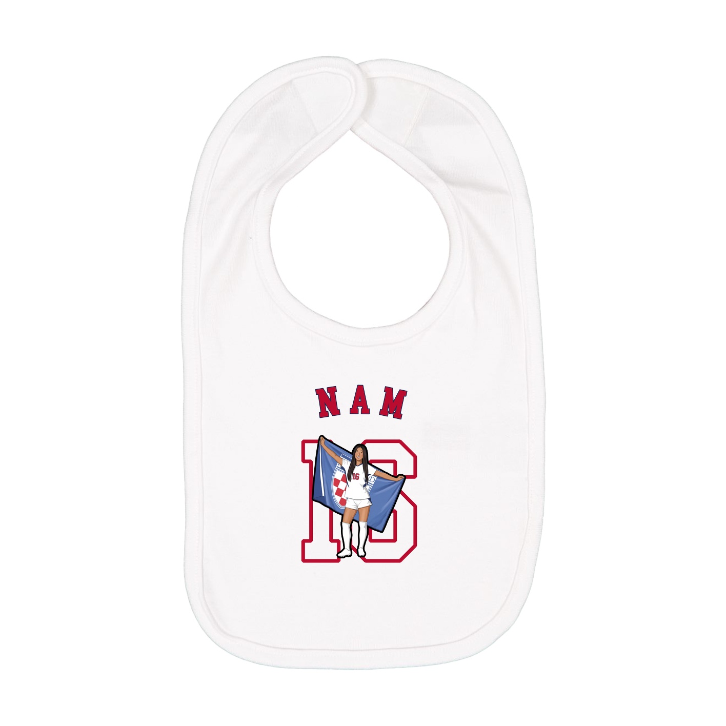 Infant Bib — Shirsey Arch in White