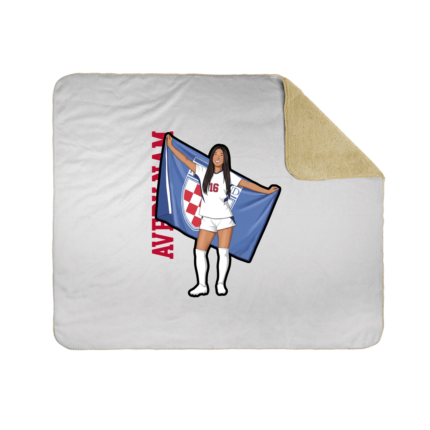 Throw Blanket — Name Vertical in White