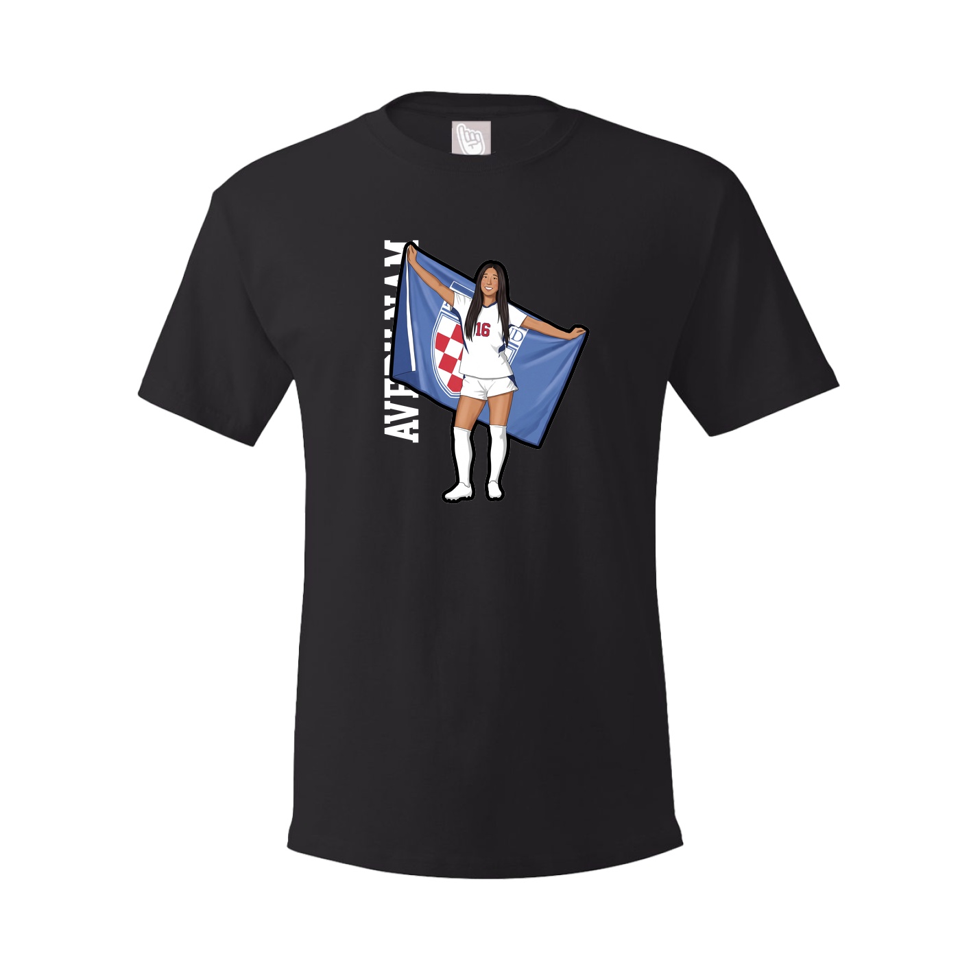 Youth Tee — Name Vertical in Black