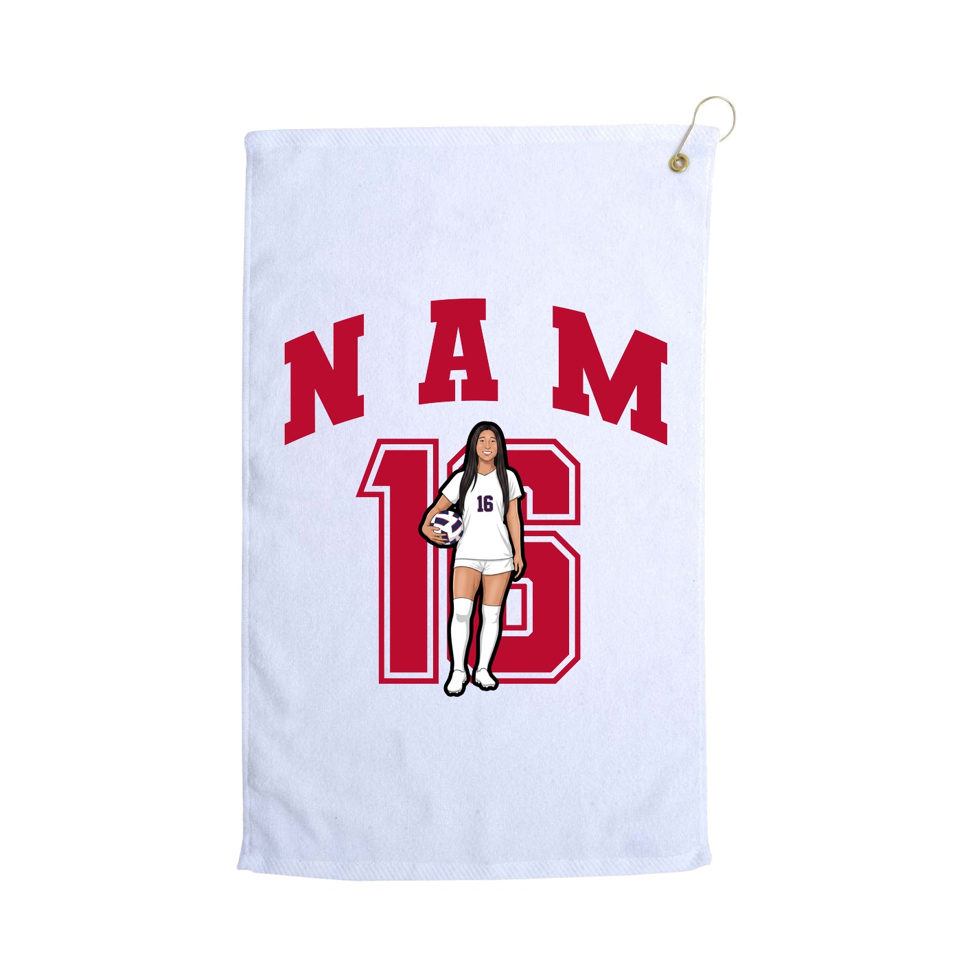 Golf Towel — Number in White