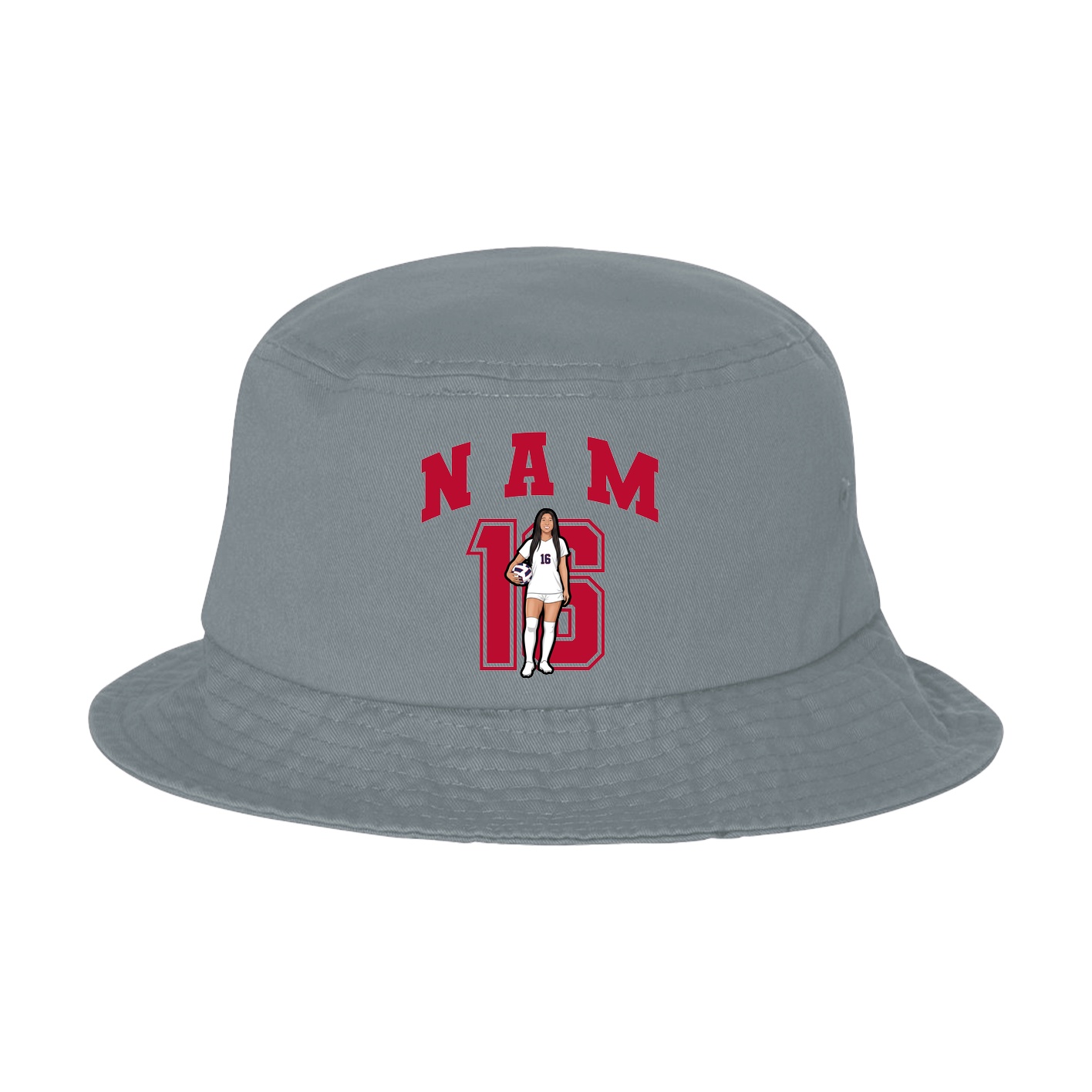 Bucket Cap — Number in Grey