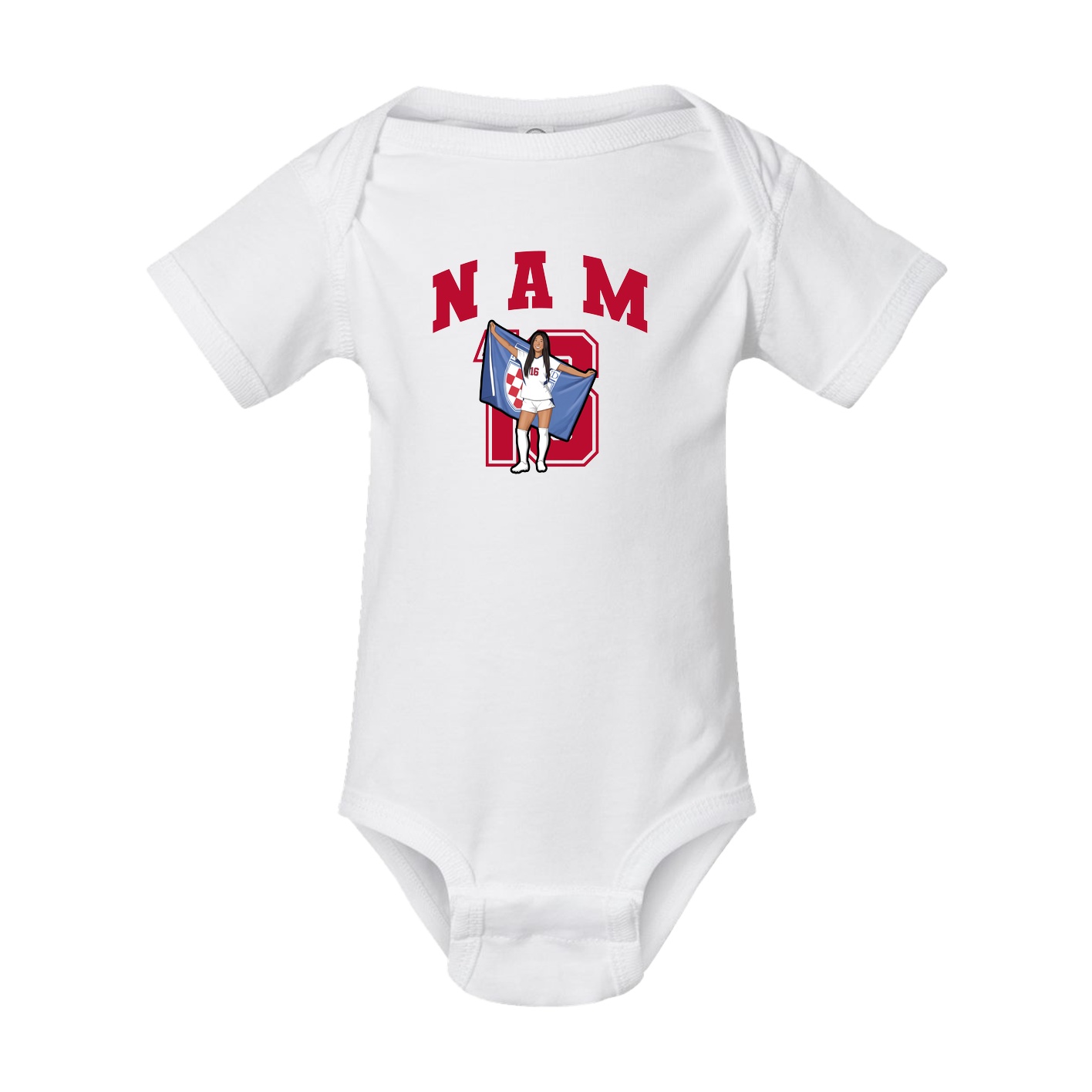 Baby Onesie — Number in White