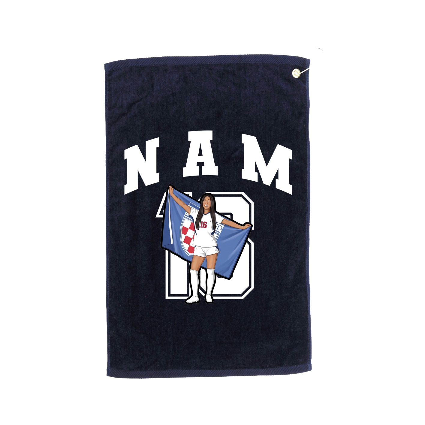Golf Towel — Number in Navy