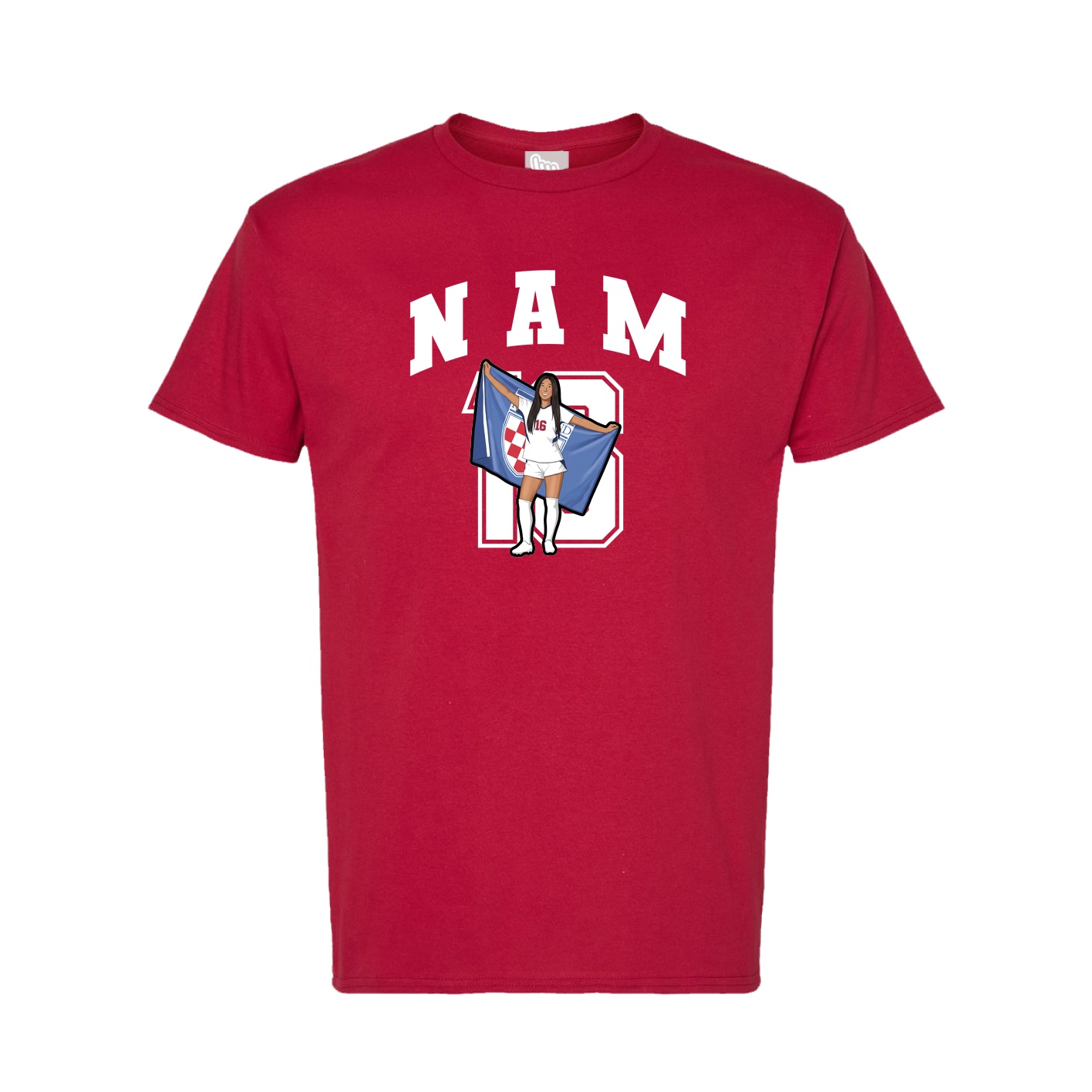 Tee — Number in Crimson