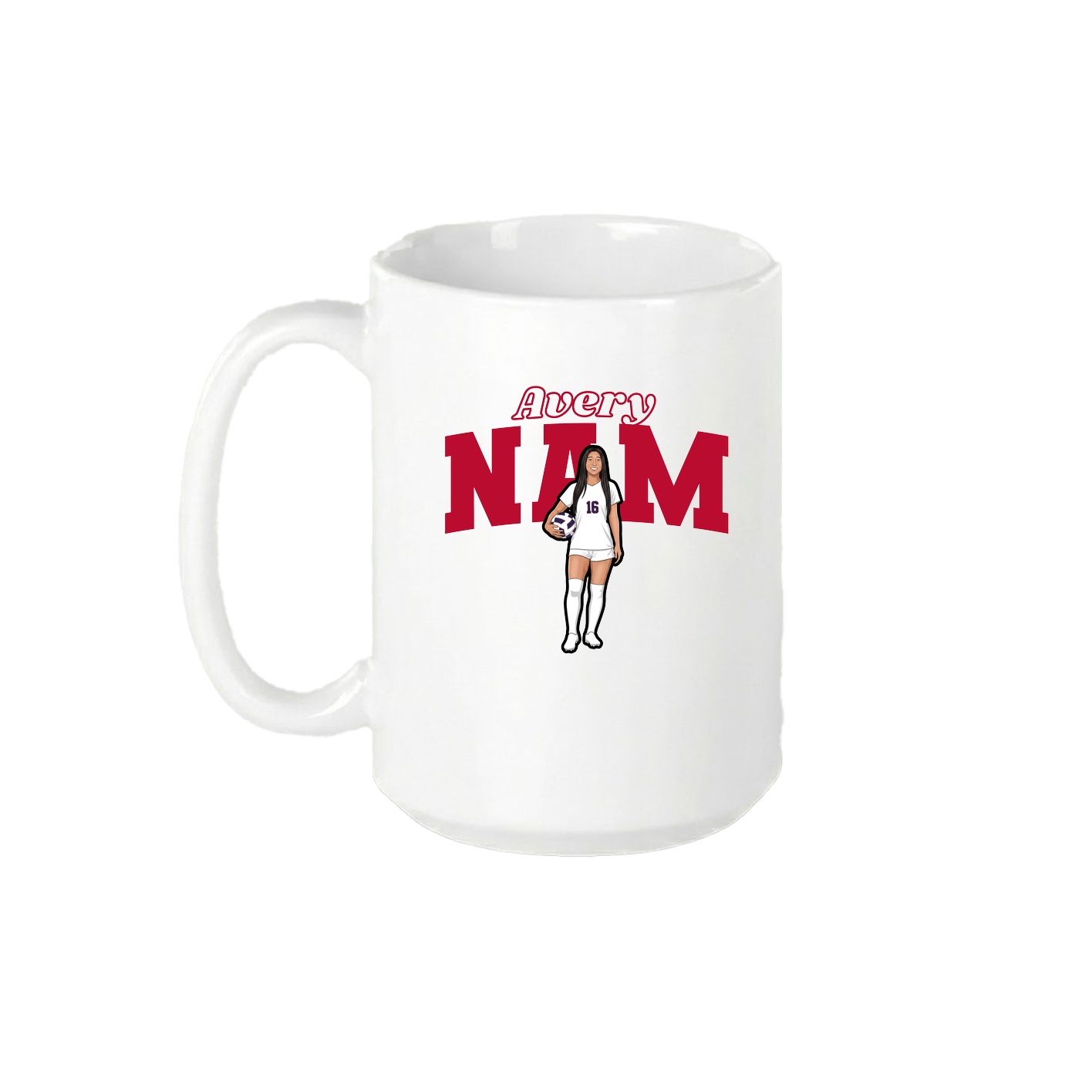 15oz Coffee Mug — Name Arch in White