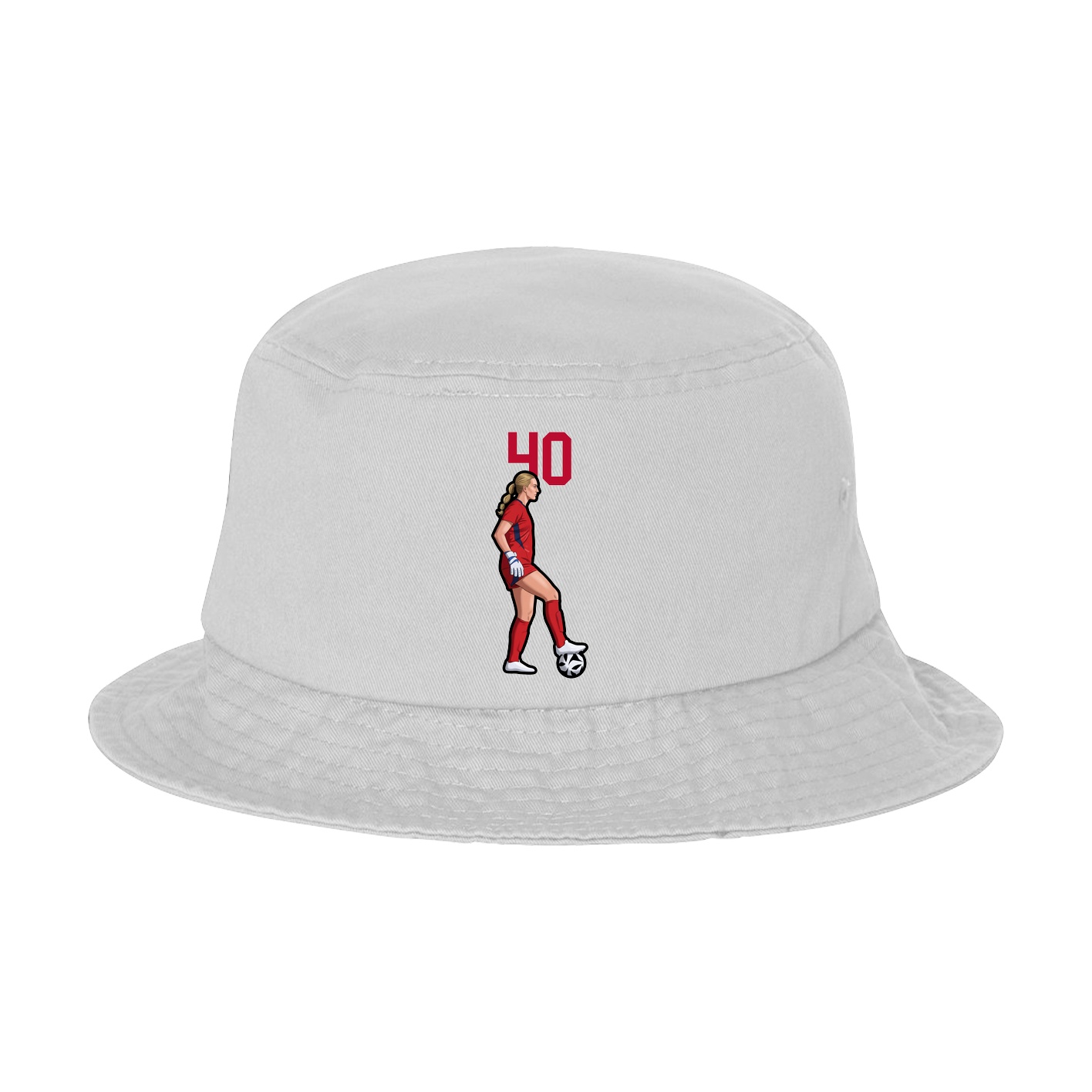 Bucket Cap — Number Top in White
