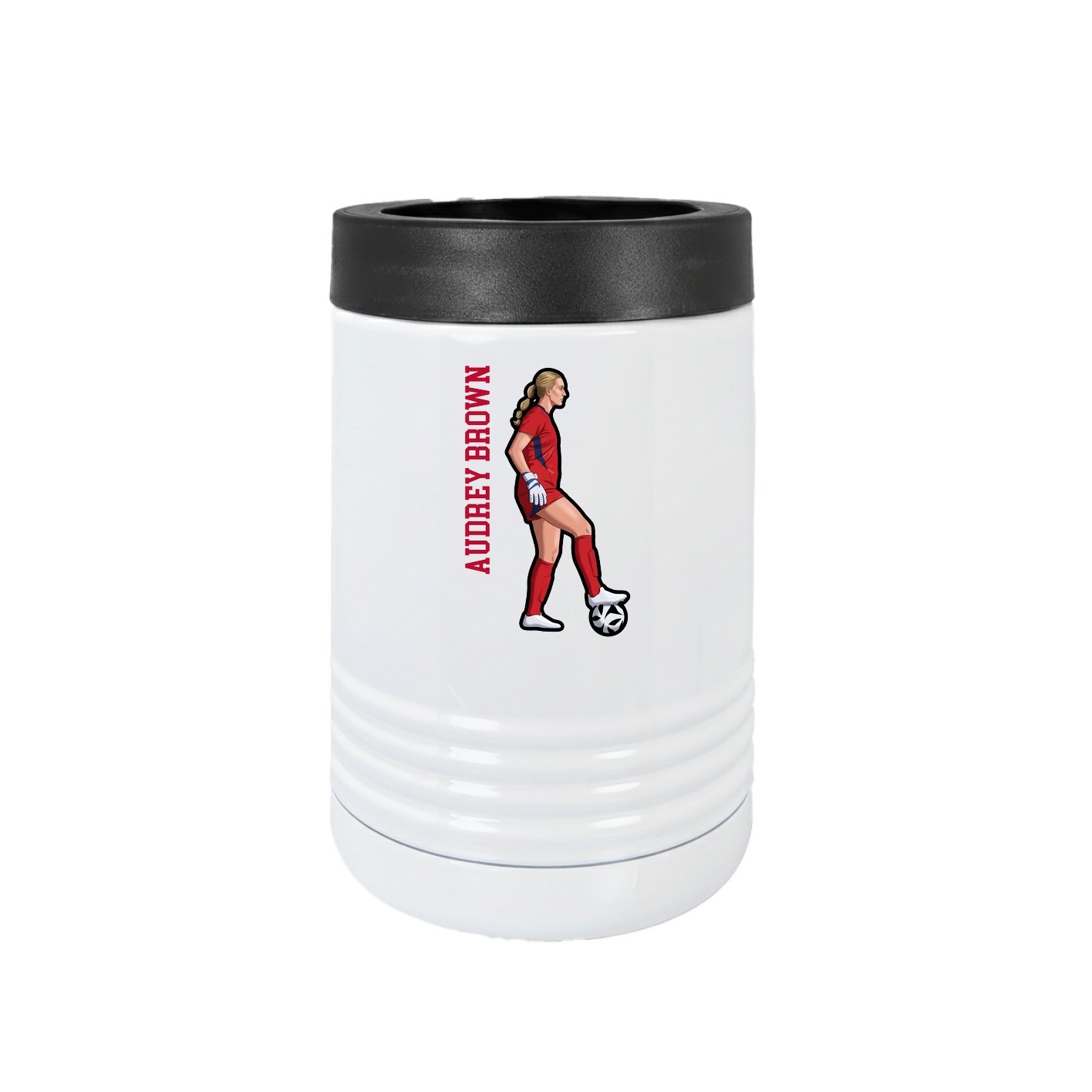 Beverage Holder — Name Vertical in White