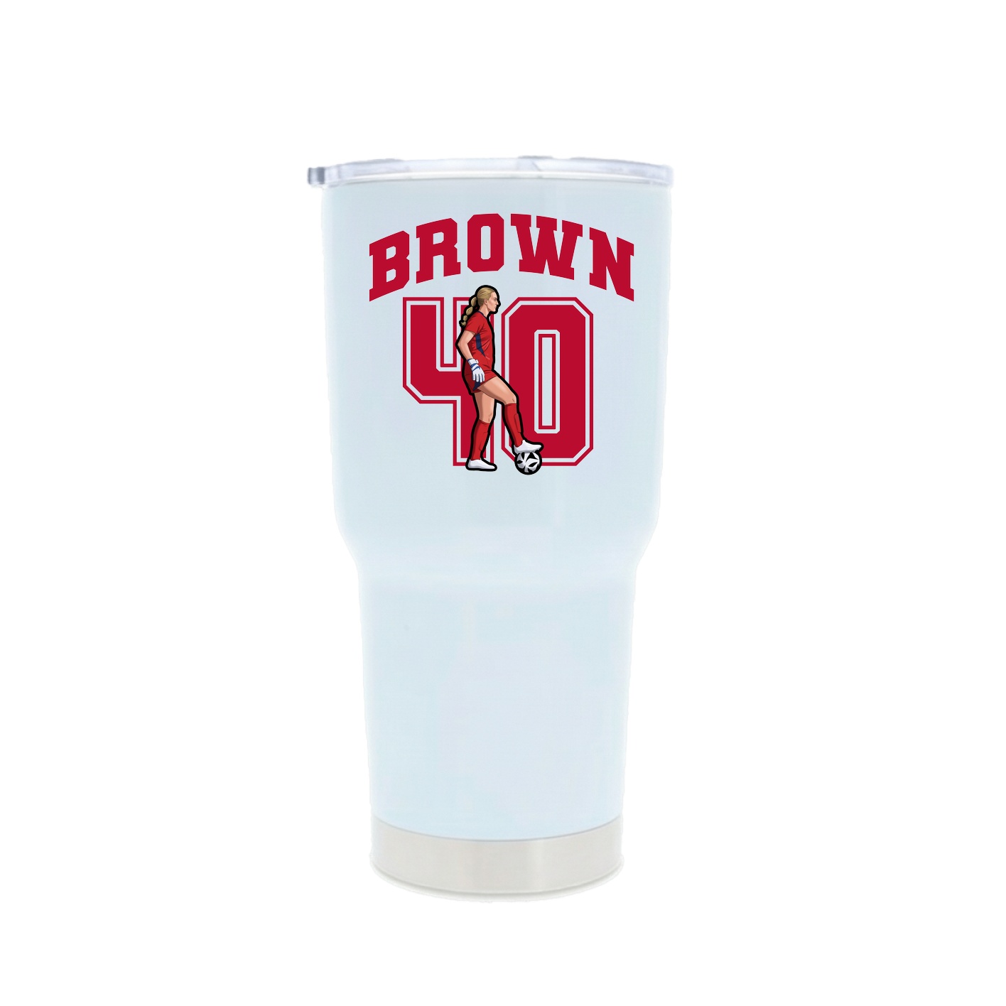 30oz Stainless Steel Tumbler — Number in White