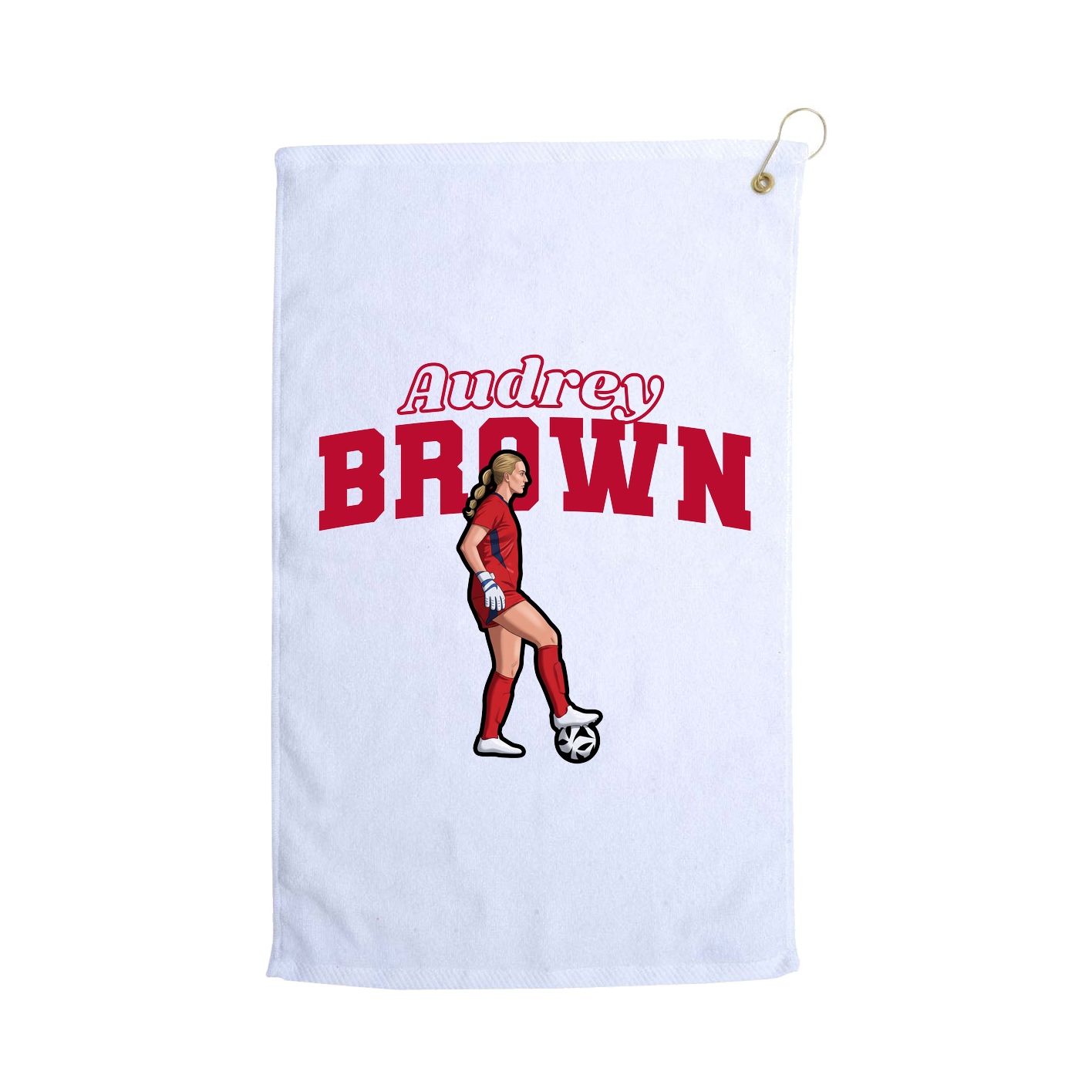 Golf Towel — Name Arch in White