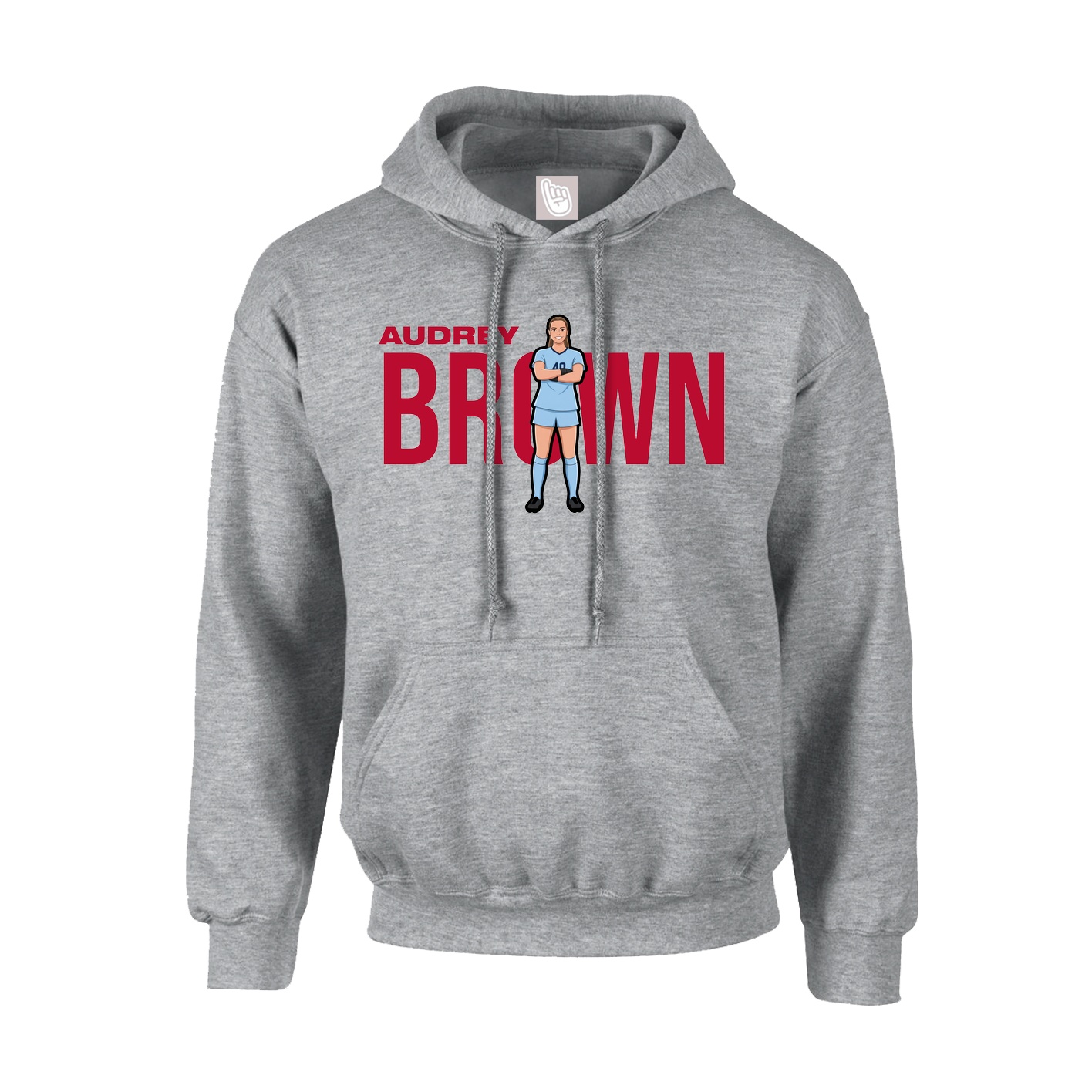 Youth Hoodie — Player Name in Grey