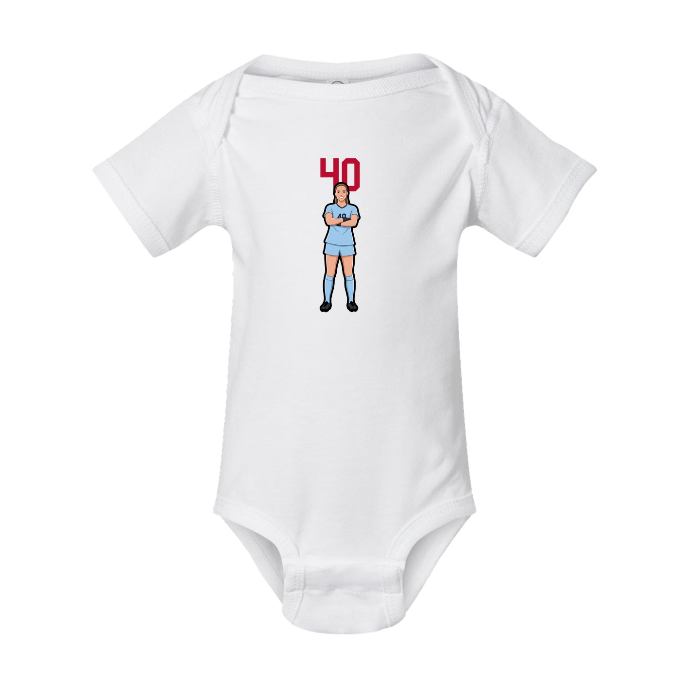 Baby Onesie — Number Top in White