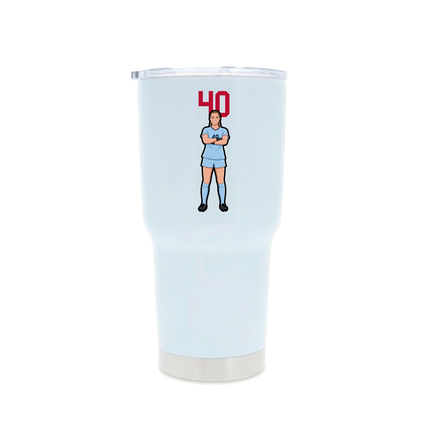 30oz Stainless Steel Tumbler — Number Top in White