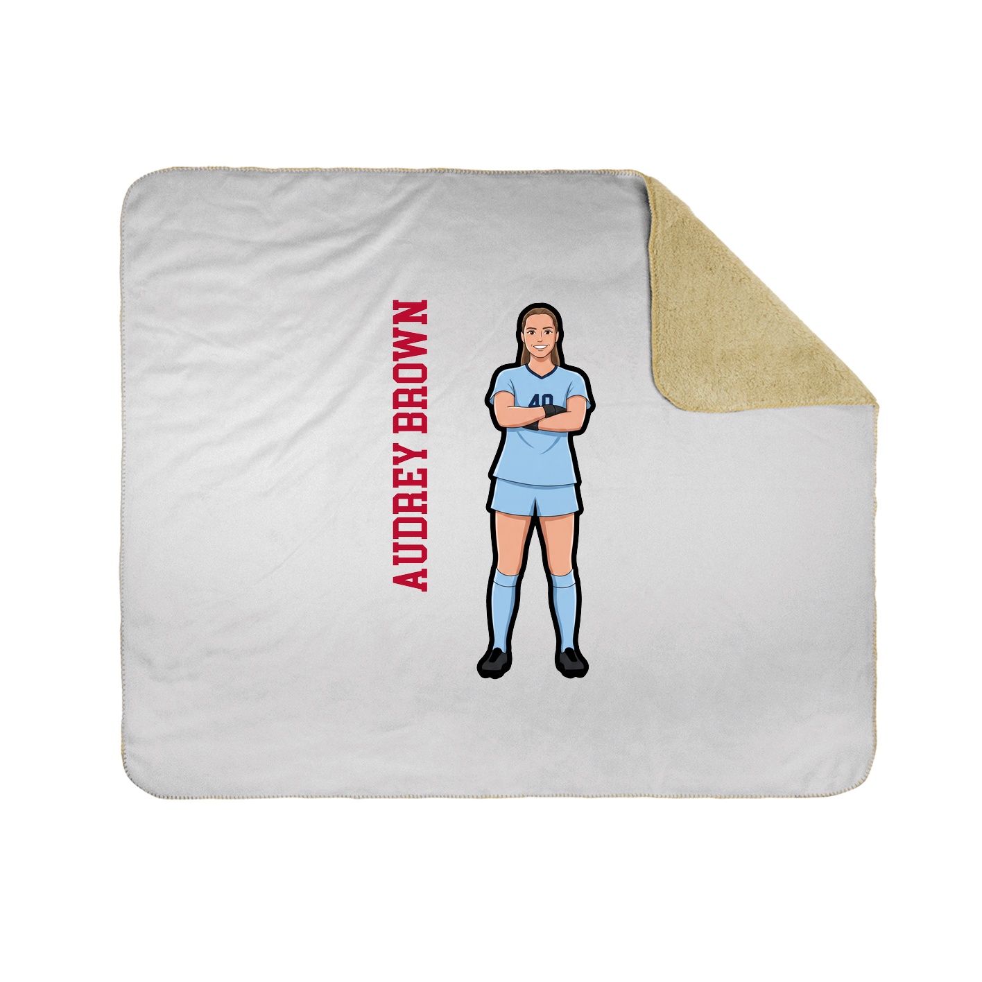 Throw Blanket — Name Vertical in White