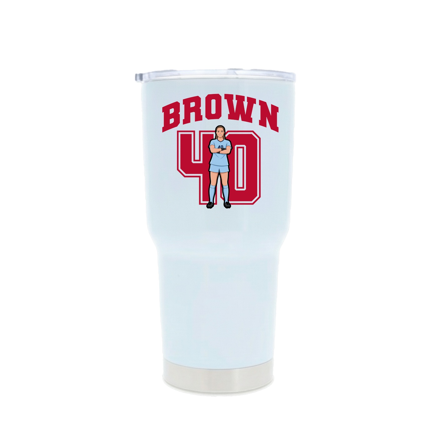 30oz Stainless Steel Tumbler — Number in White