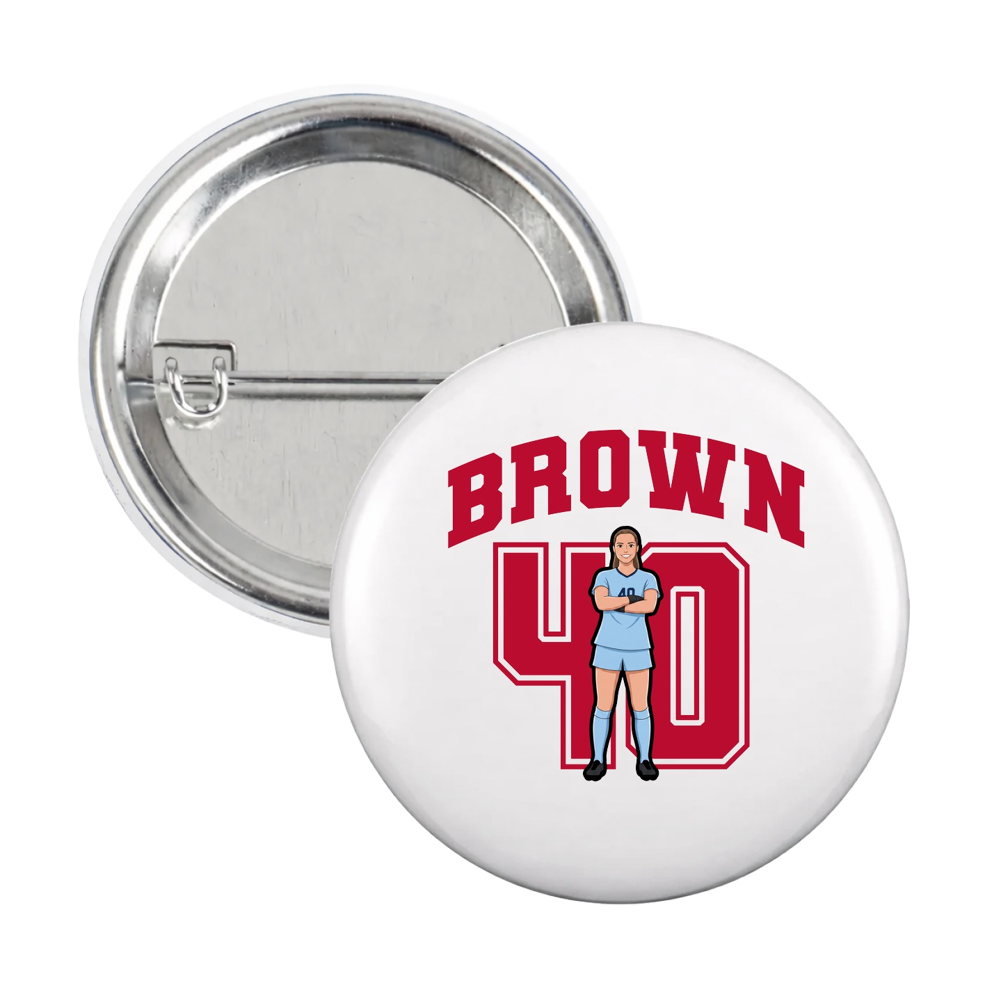 Game Day Button — Number in White