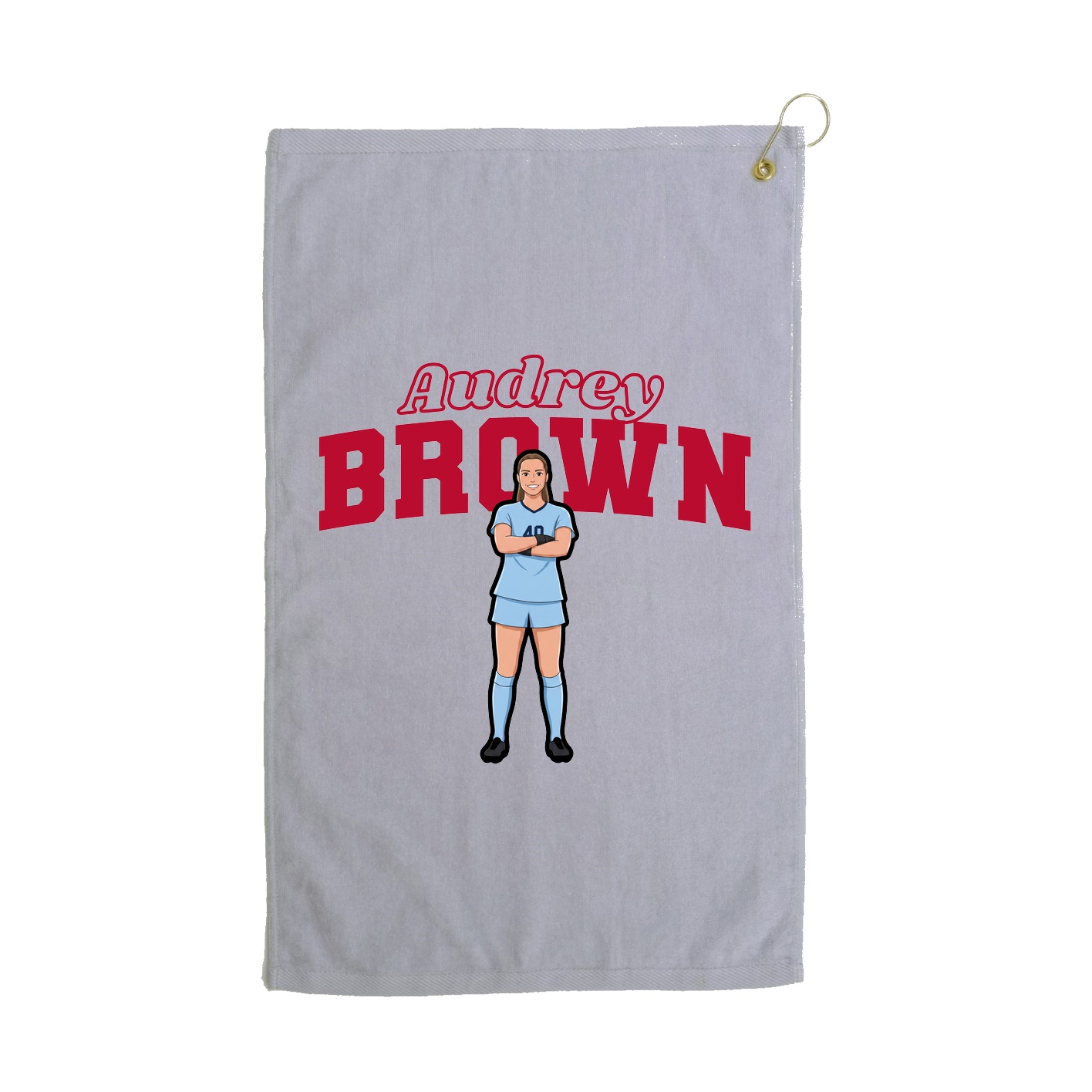 Golf Towel — Name Arch in Grey